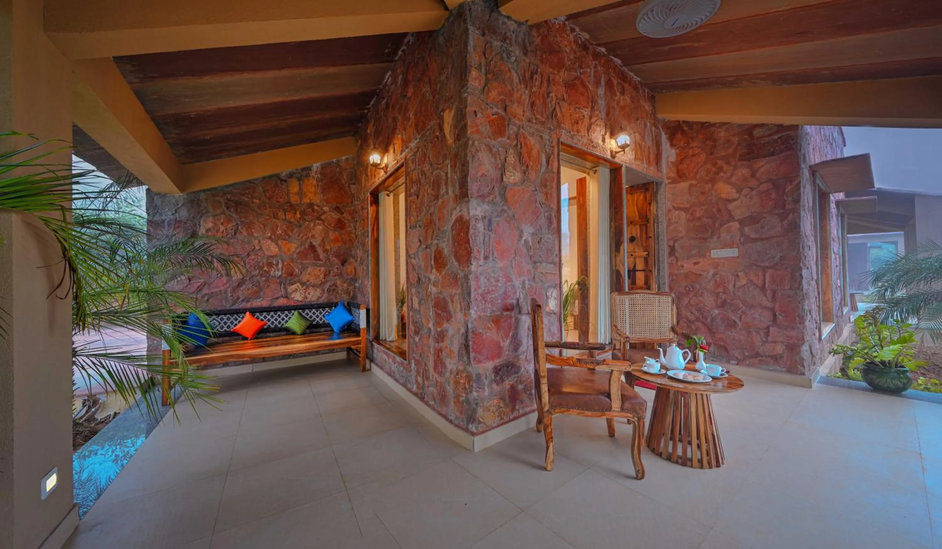 Seating area in Aranya Vilas, Ranthambhore