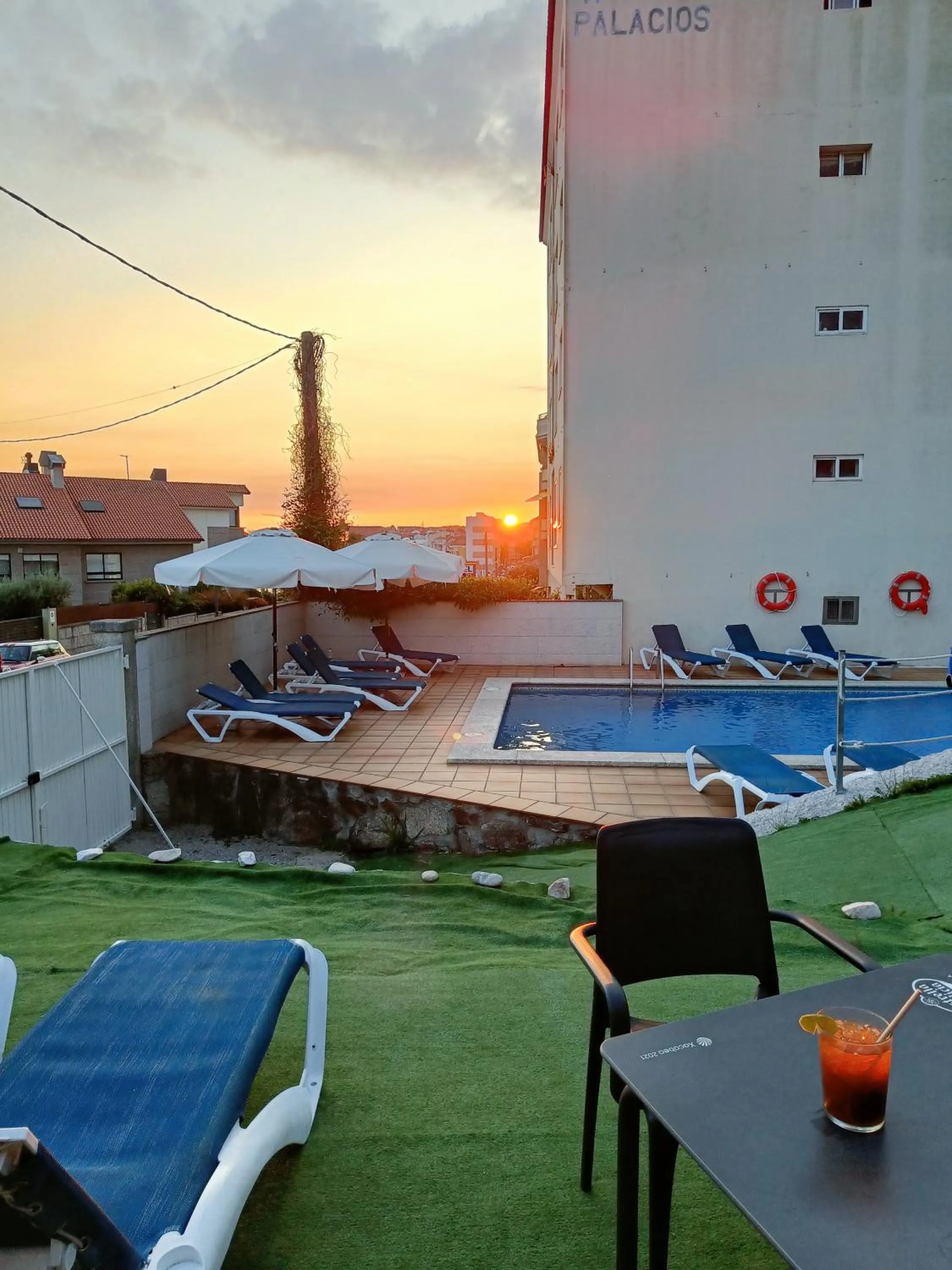 Pool view in Hotel Palacios