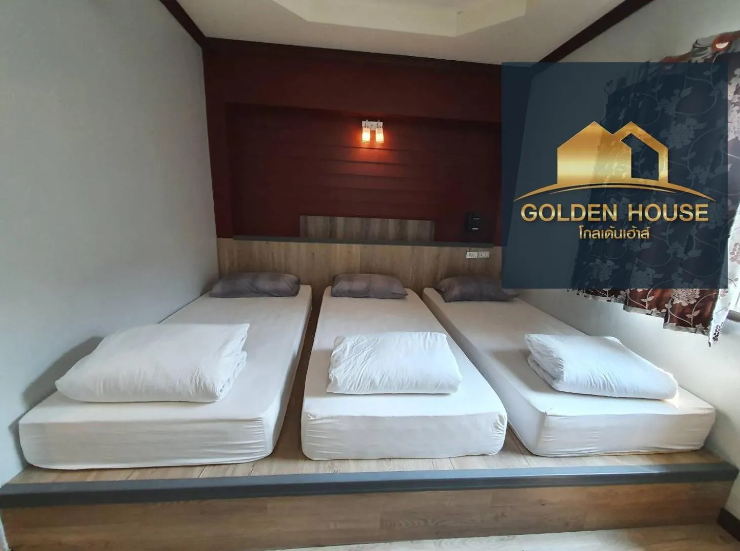 Bed in Golden House Hotel Sakaeo