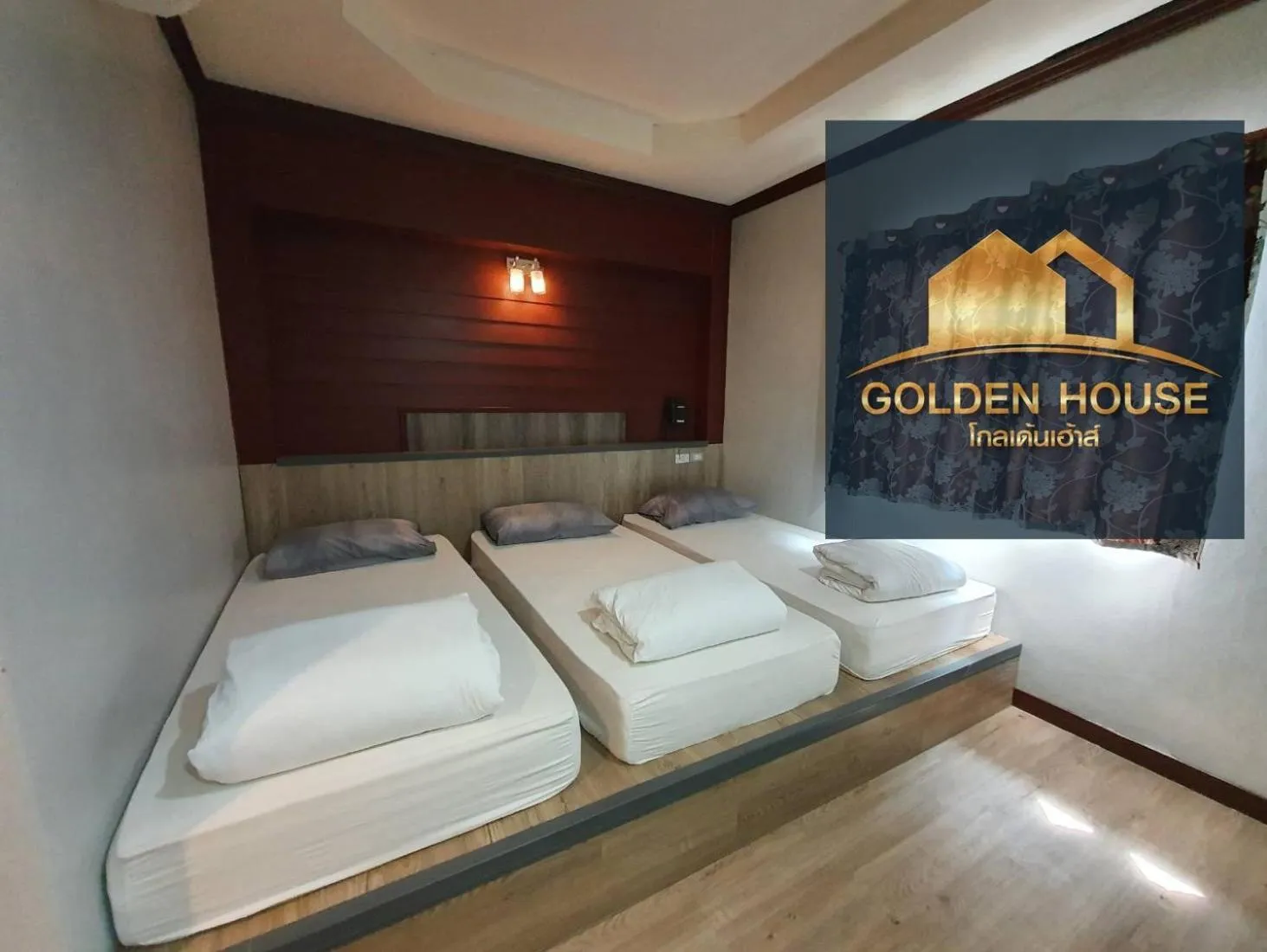 Bed in Golden House Hotel Sakaeo