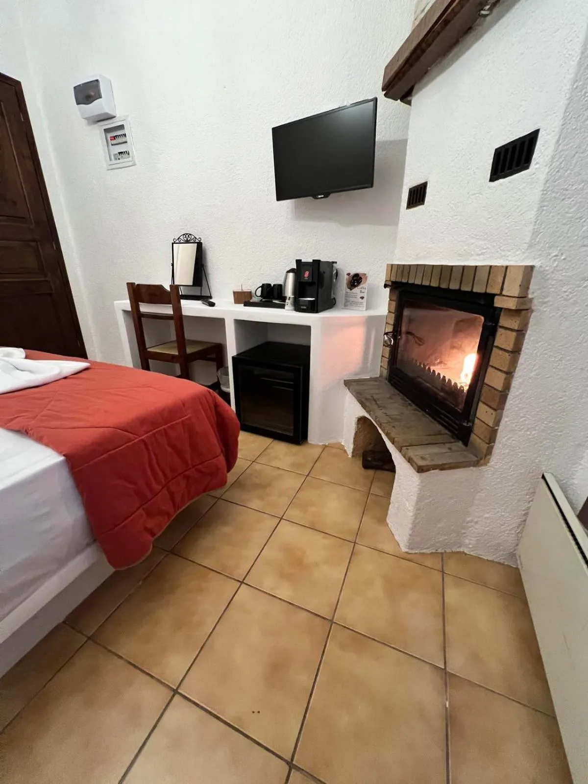 Bed in Rigas Hotel Arachova