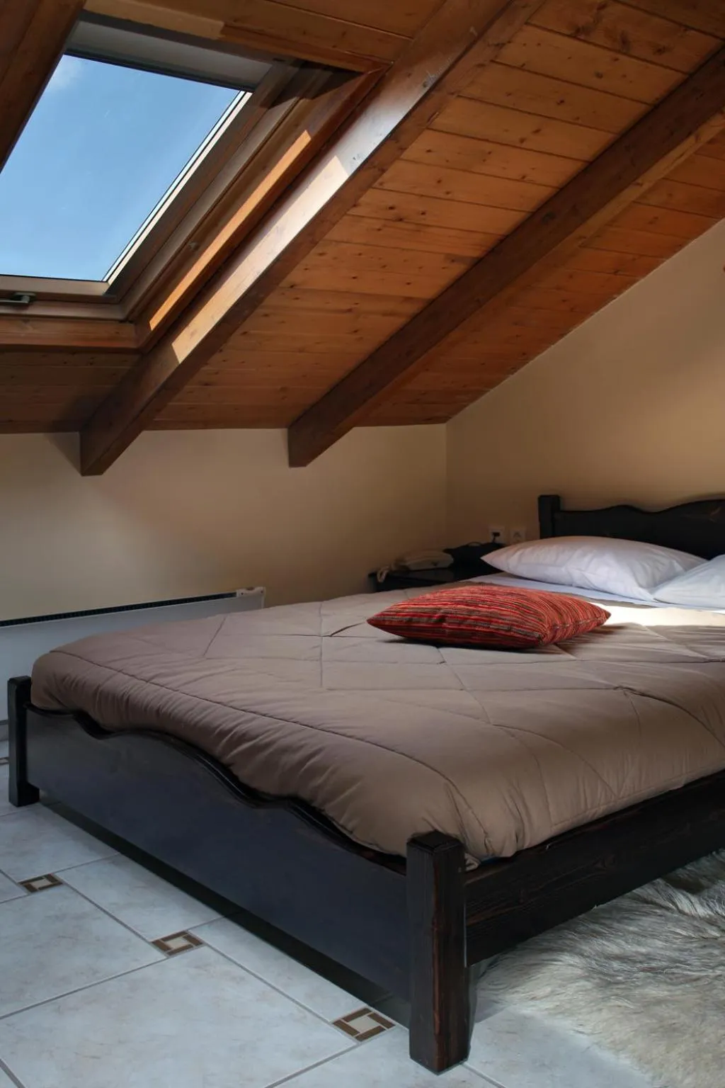 Bed in Rigas Hotel Arachova