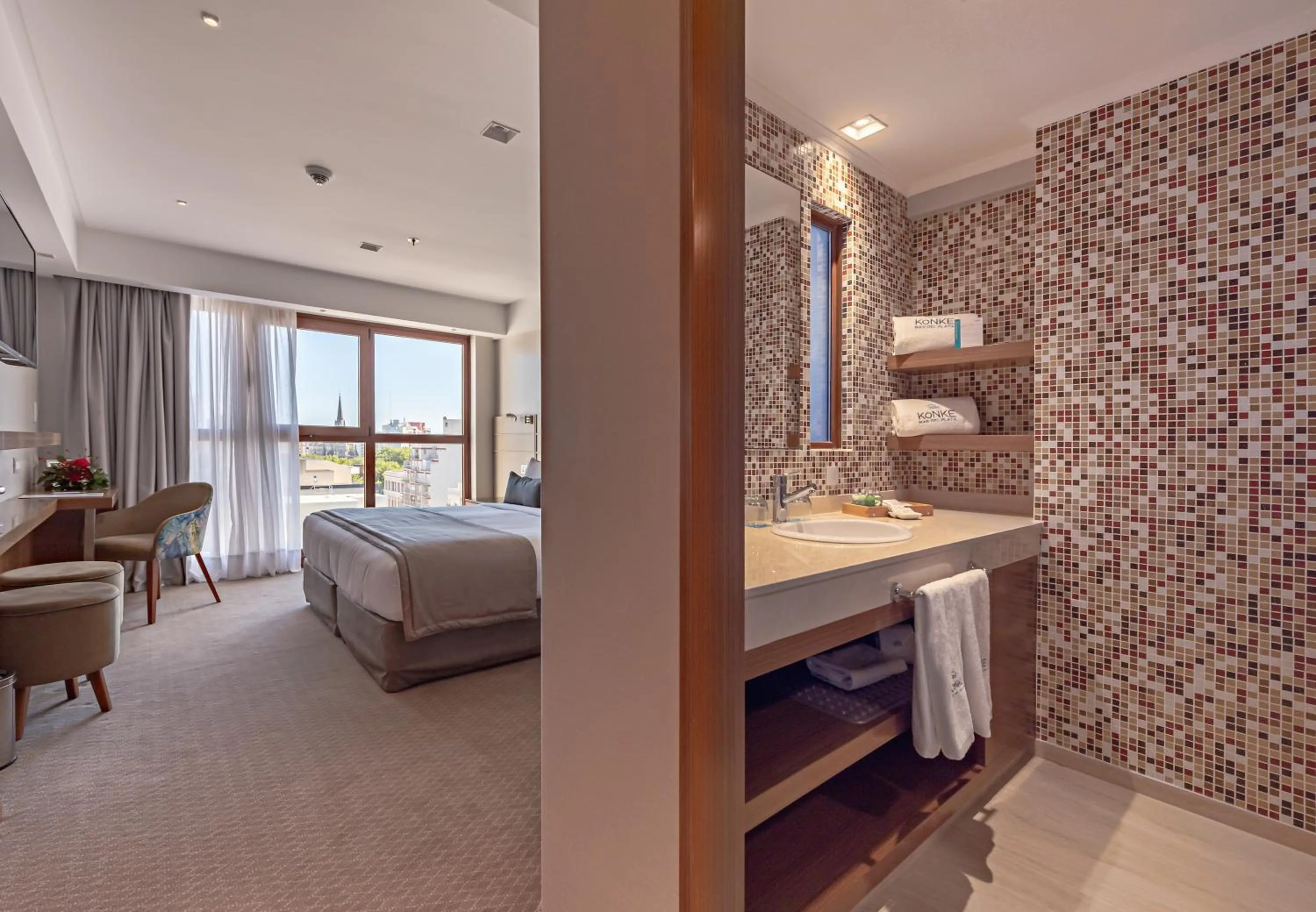 Bed in HOTEL KONKE MAR DEL PLATA