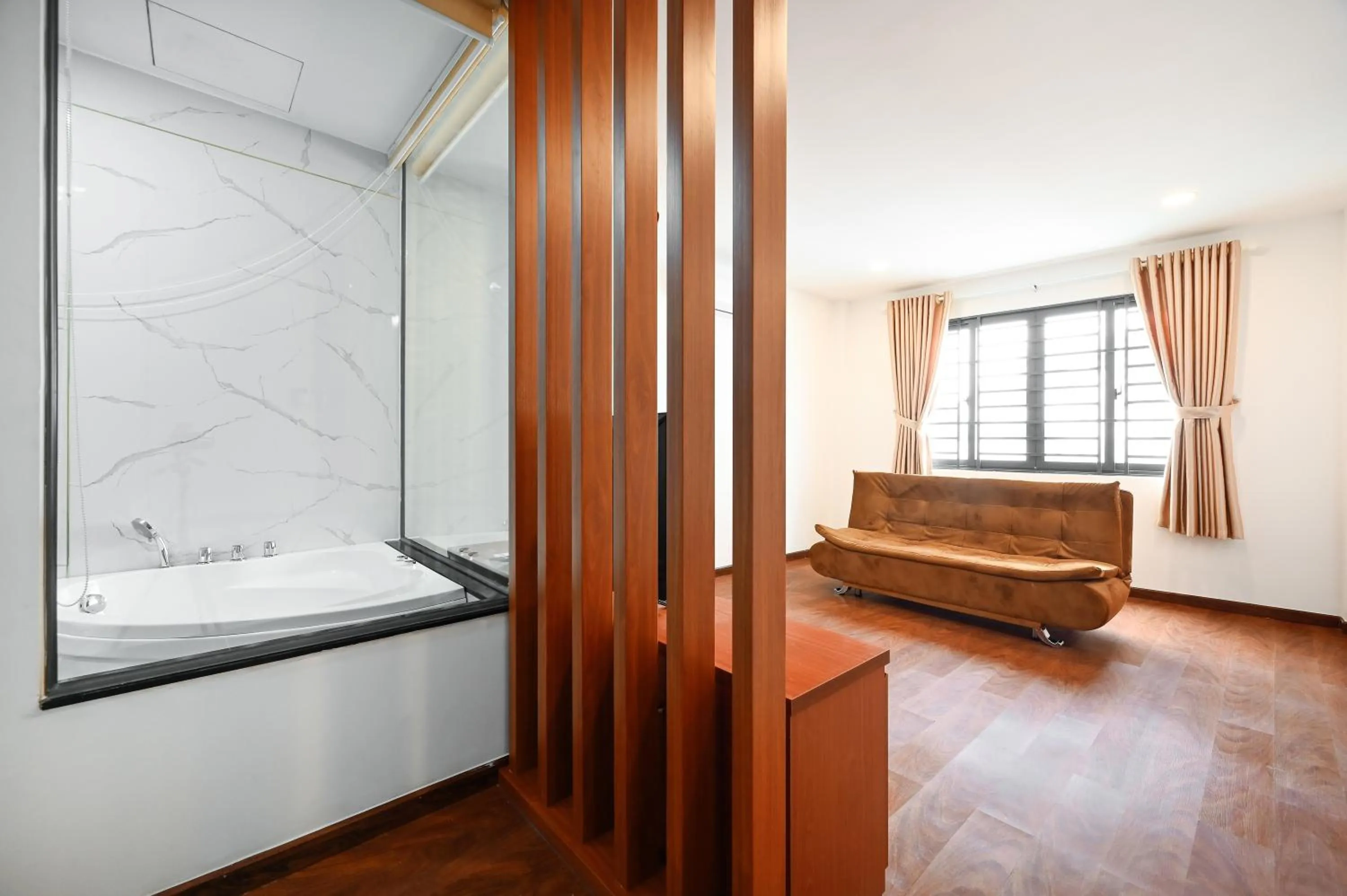 Bathroom, Bed in YoKo Airport Saigon Hotel