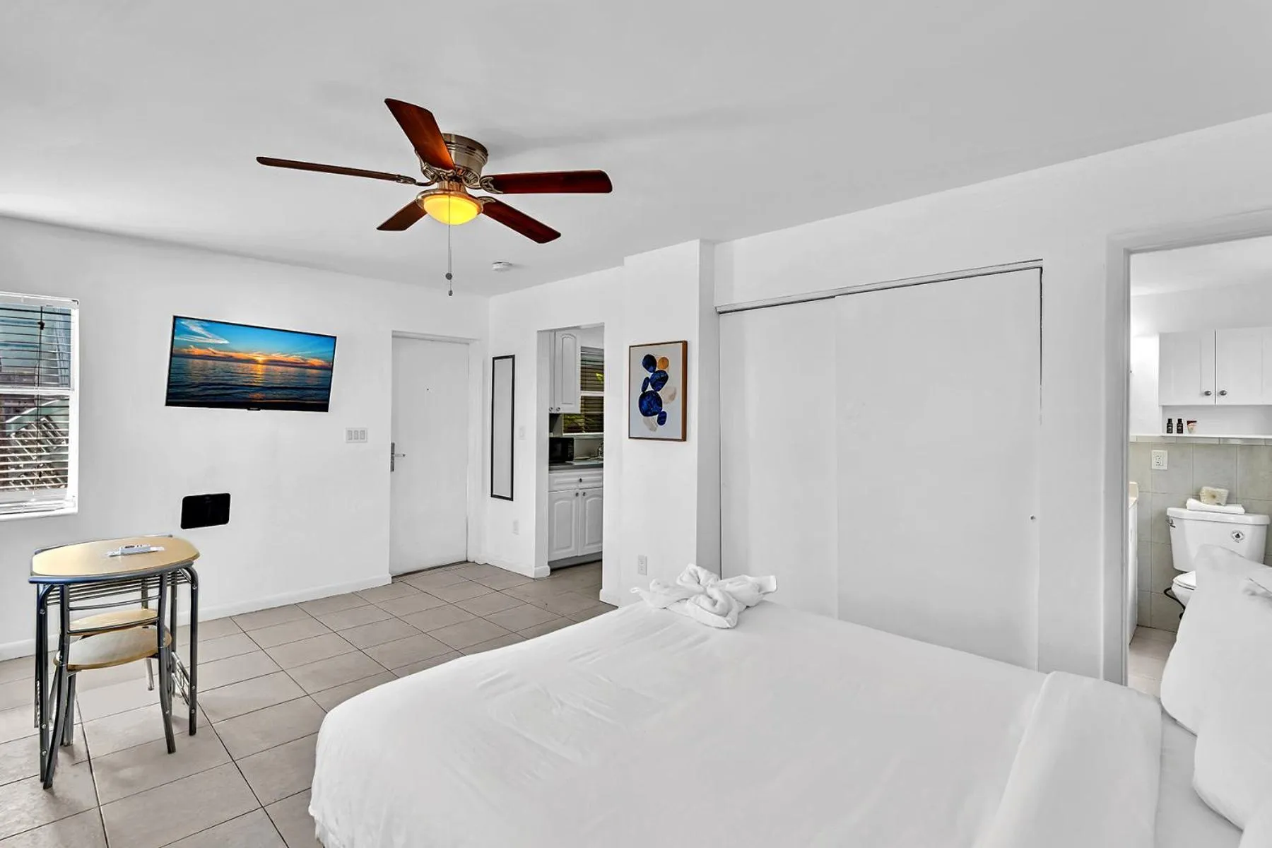 Bed in Coastal Sunset