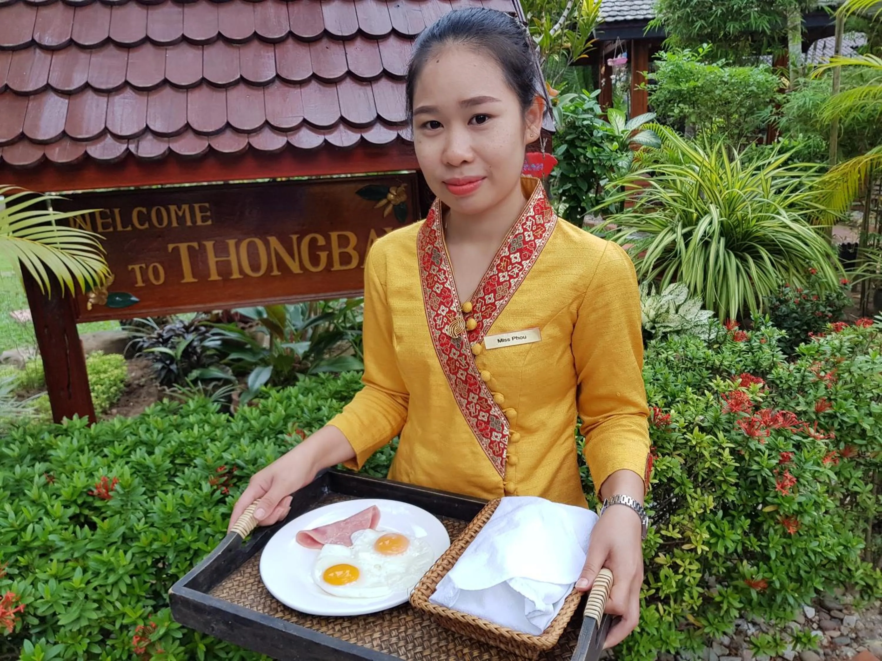 American breakfast in Thongbay Guesthouse