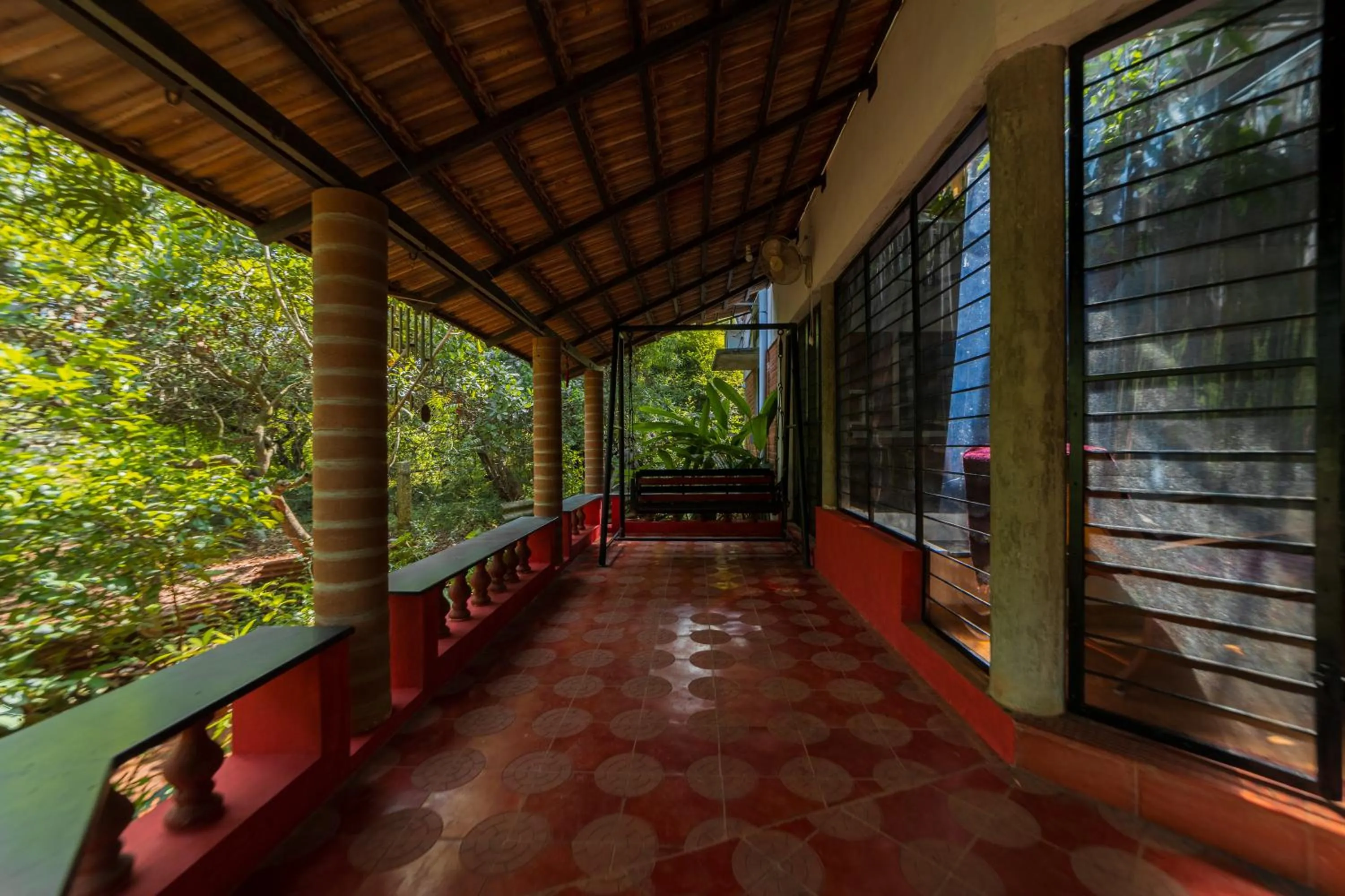 Facade/entrance in Aurovidya Retreat