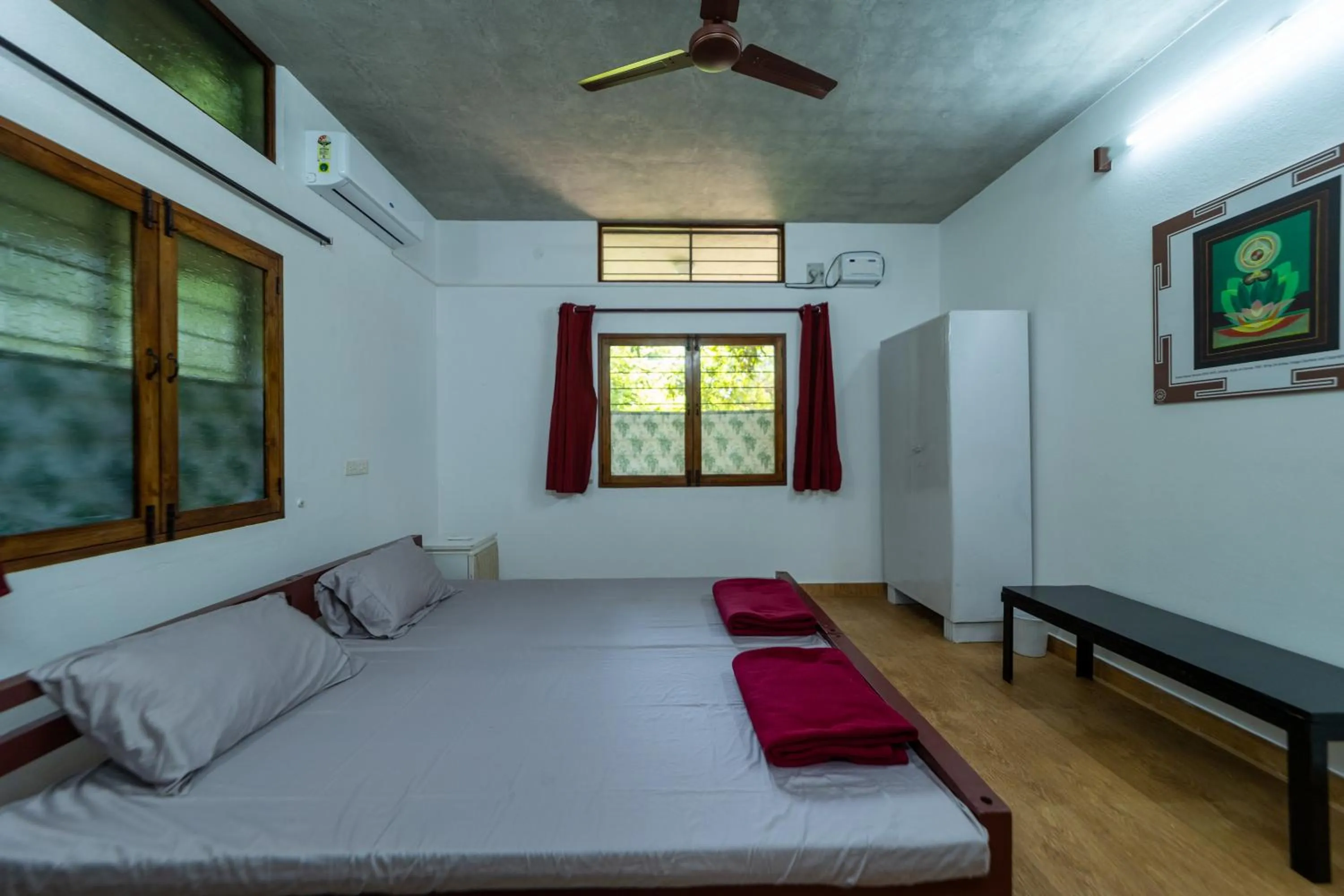 Bedroom, Bed in Aurovidya Retreat