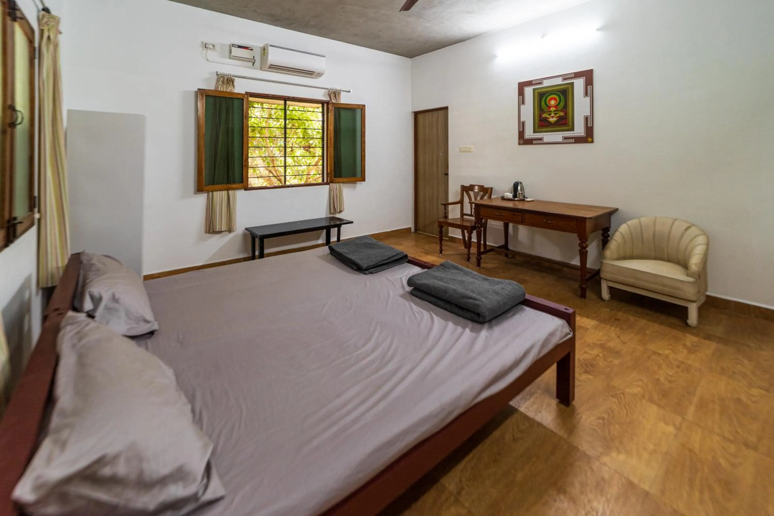 Bedroom, Bed in Aurovidya Retreat