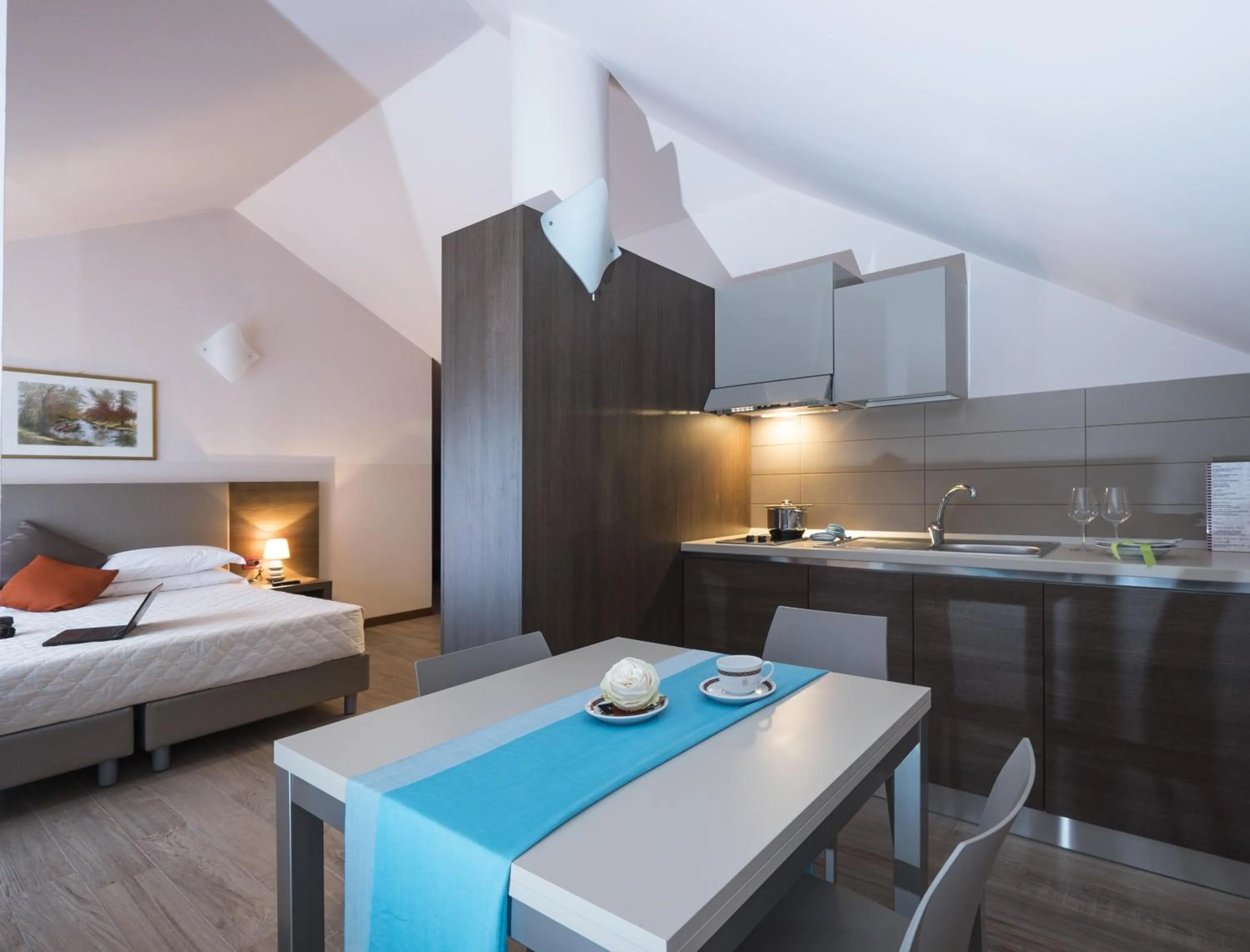 Living room, Bed in Residence Caffé Savona