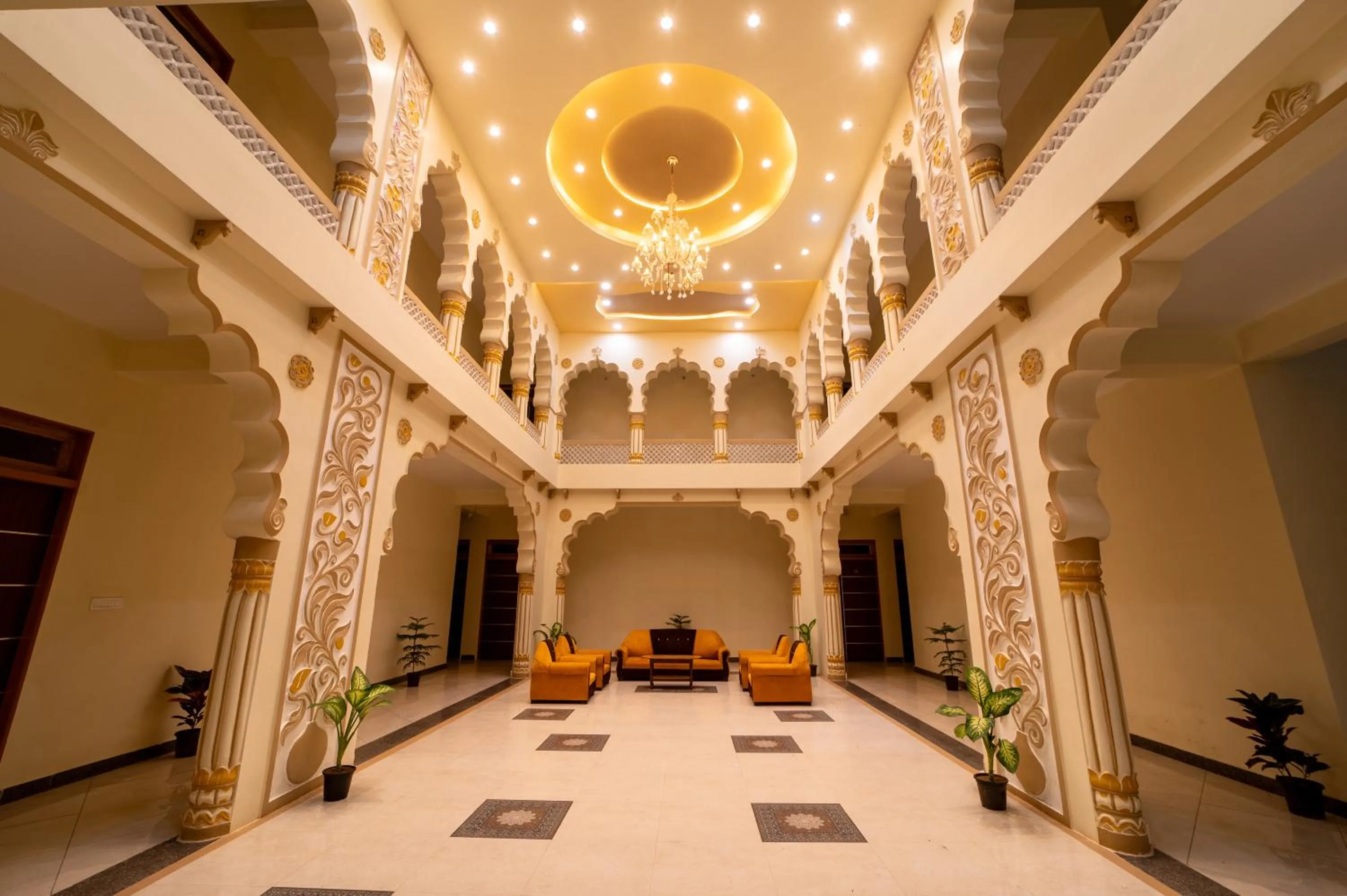 Seating area in Joy Bagh Resort Pushkar
