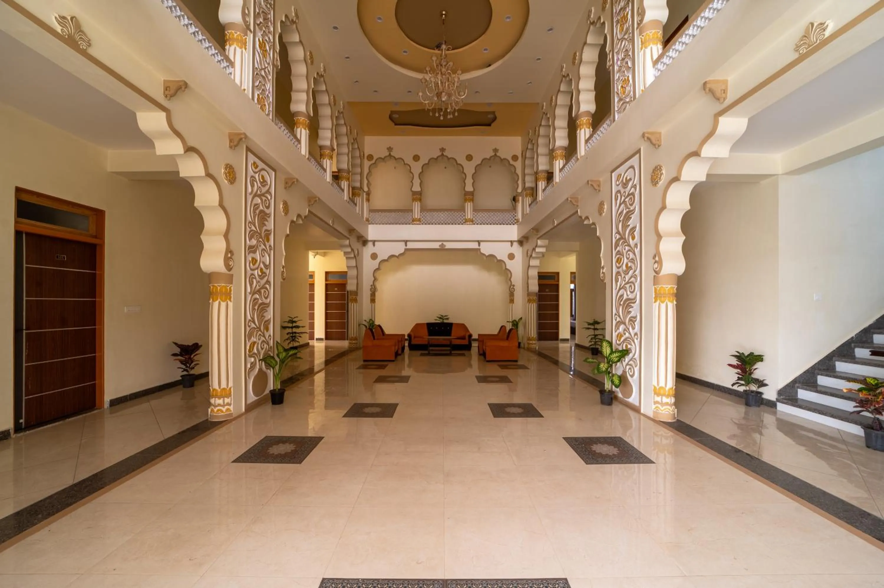 Seating area in Joy Bagh Resort Pushkar