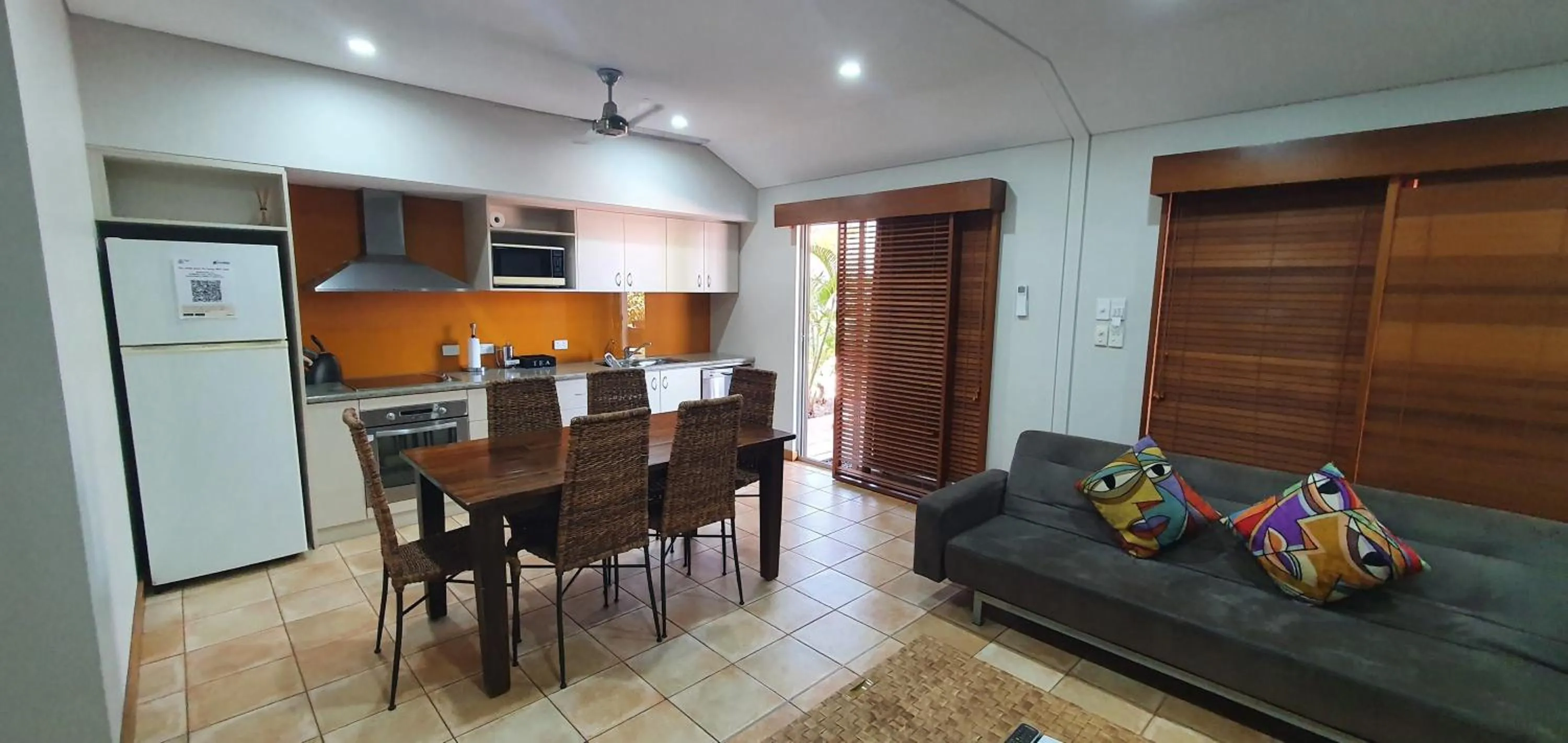 Seating area in Samson Beach Chalets