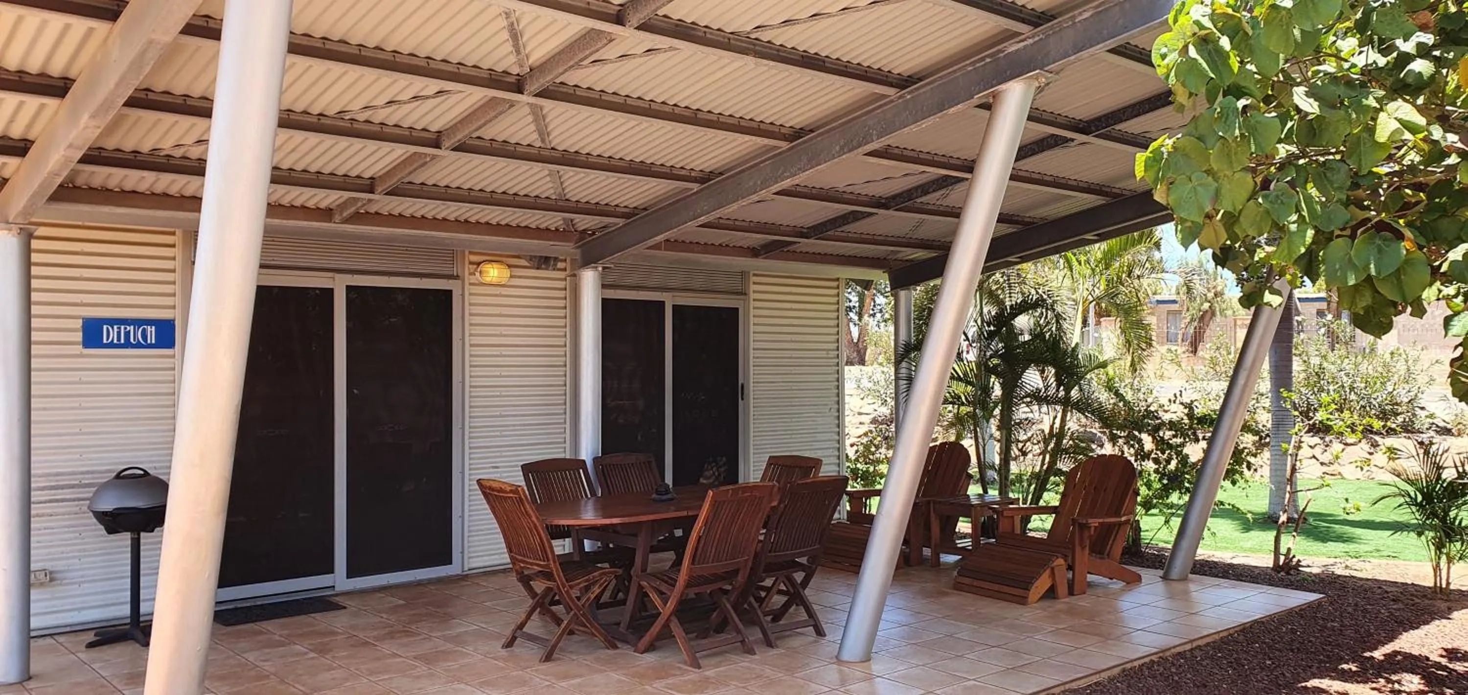 Patio in Samson Beach Chalets