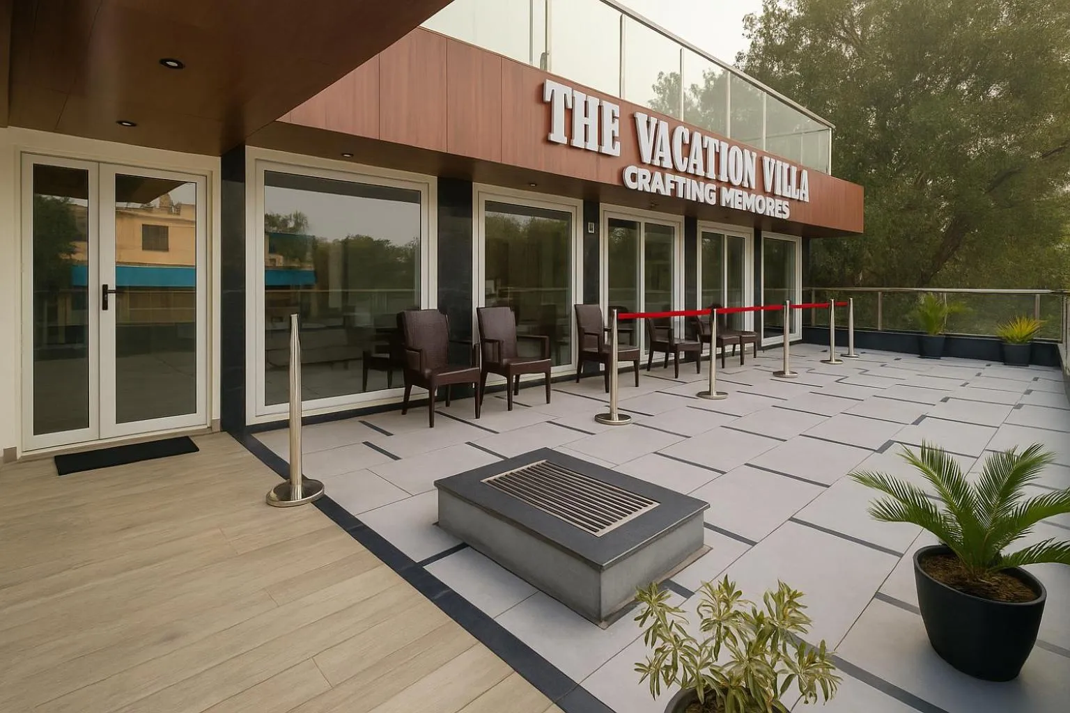 Patio in The Vacation Villa Agra A Boutique Hotel Near Taj Mahal