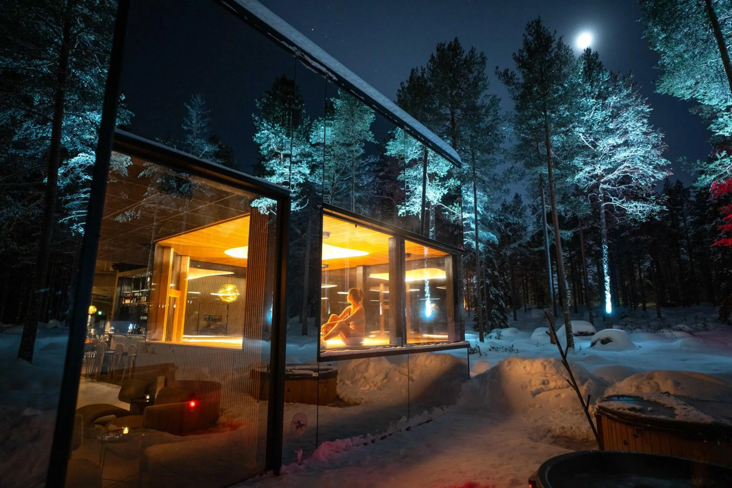 Sauna in Adults Only Invisible Forest Lodge & SPA