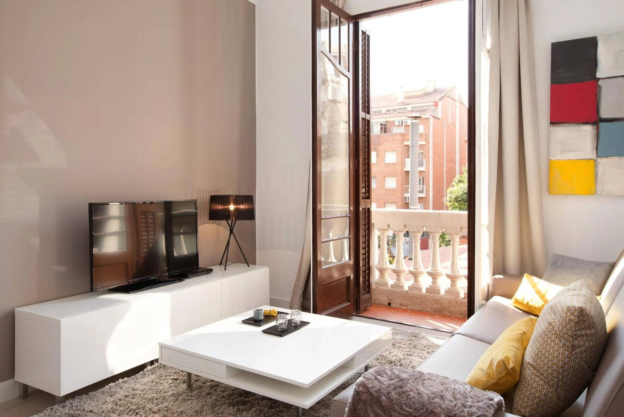 Living room, Bed in Click&Flat Seneca Suites