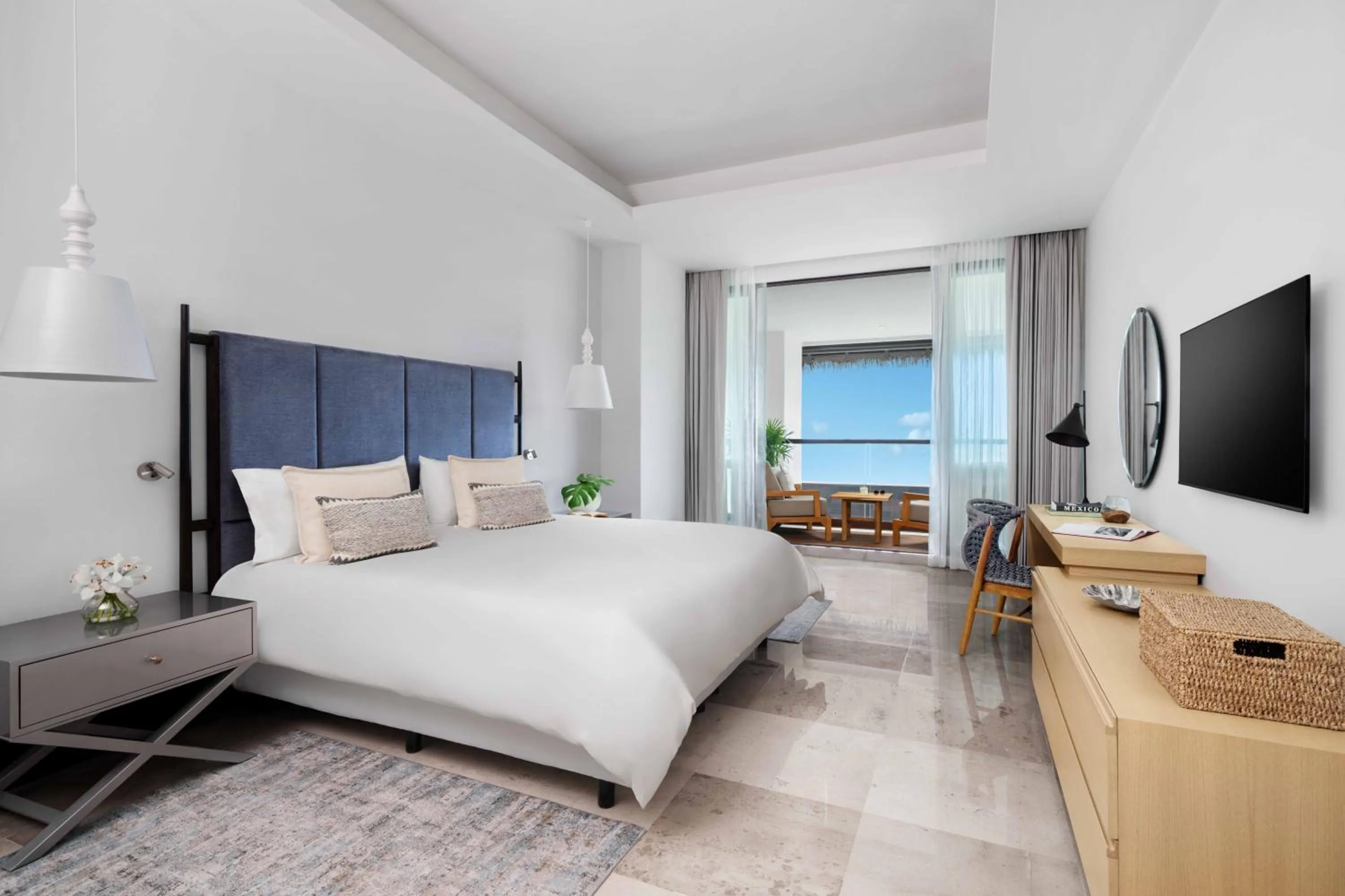 Bed in BON Hotel at VidantaWorld Nuevo Vallarta