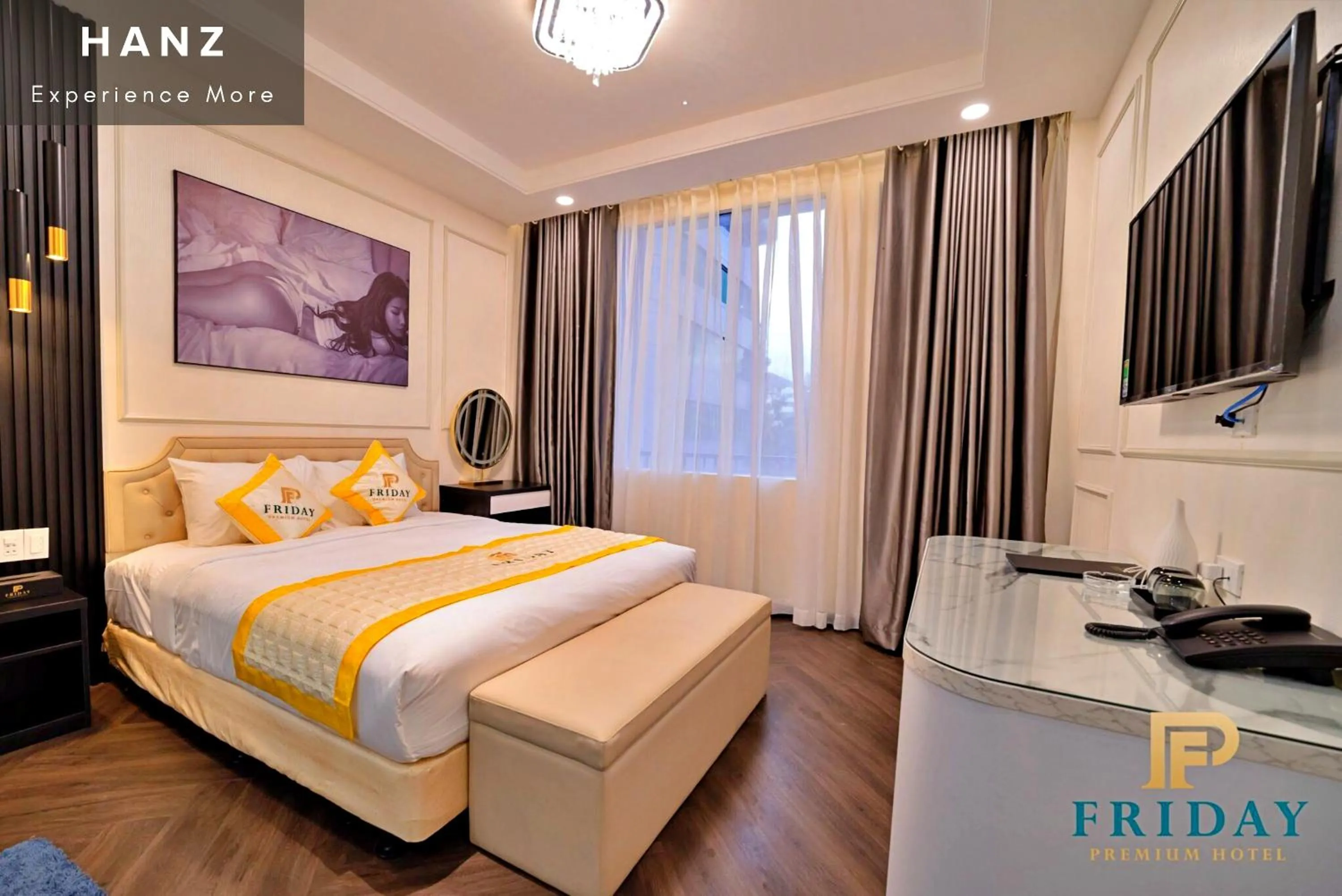 Communal lounge/ TV room, Bed in HANZ Premium Friday Hotel Saigon