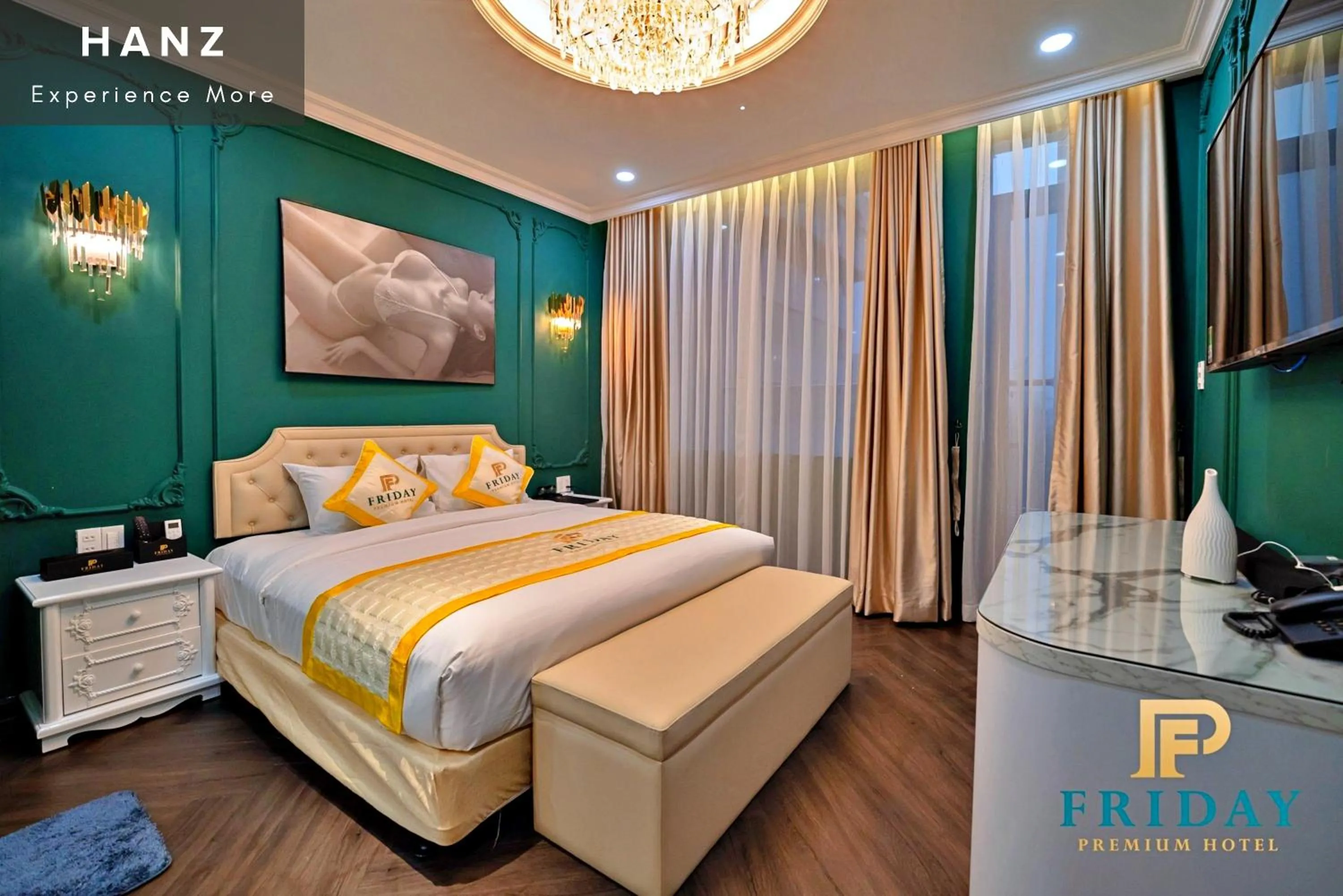 Bed in HANZ Premium Friday Hotel Saigon