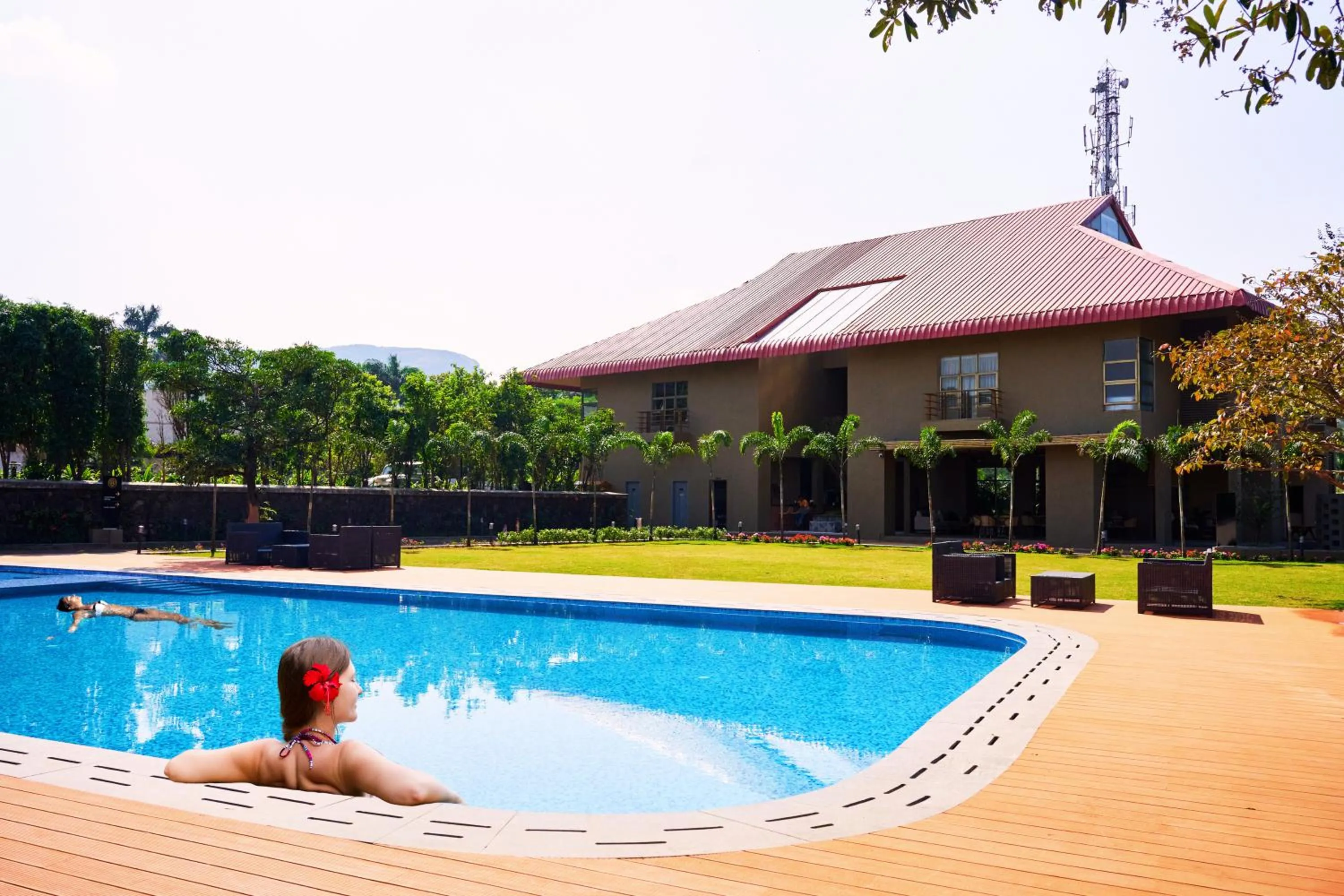 Swimming pool in Ikshana Resort and Spa, Khandala