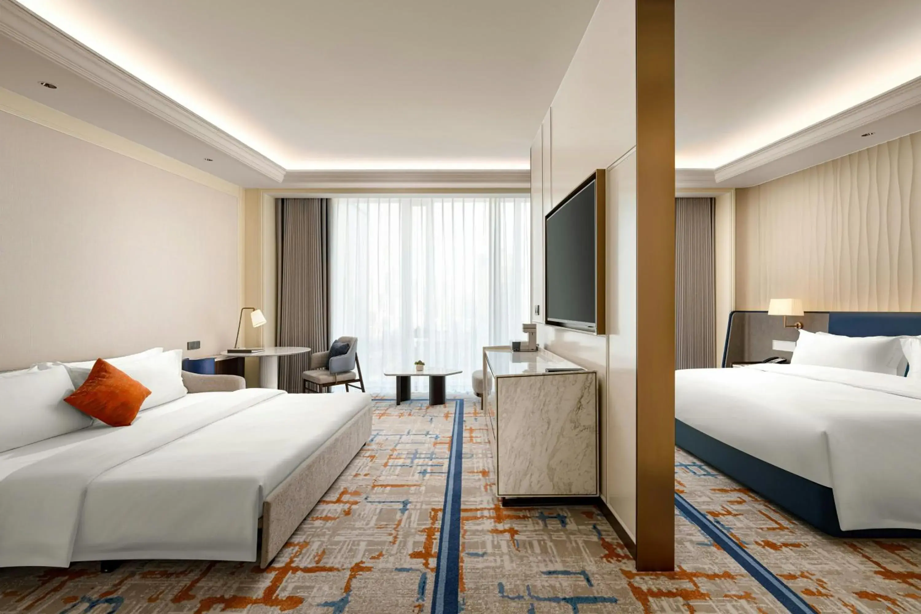 Studio Room, Qiantang River View, 2 queen in The Azure Qiantang, a Luxury Collection Hotel, Hangzhou Studio Room, Qiantang River View, 2 queen in The Azure Qiantang, a Luxury Collection Hotel, Hangzhou