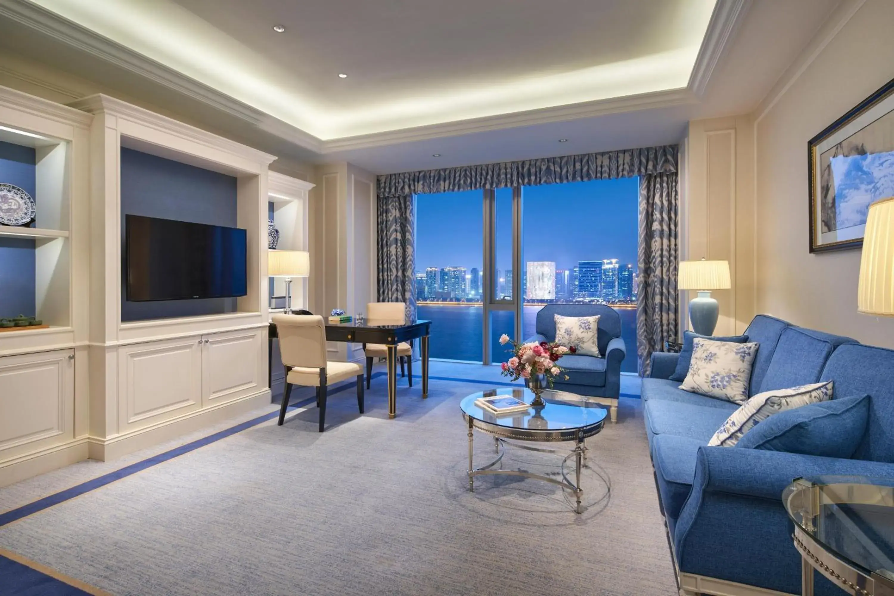 Panoramic suite with 270° qiantang river view, 1 king in The Azure Qiantang, a Luxury Collection Hotel, Hangzhou Panoramic suite with 270° qiantang river view, 1 king in The Azure Qiantang, a Luxury Collection Hotel, Hangzhou