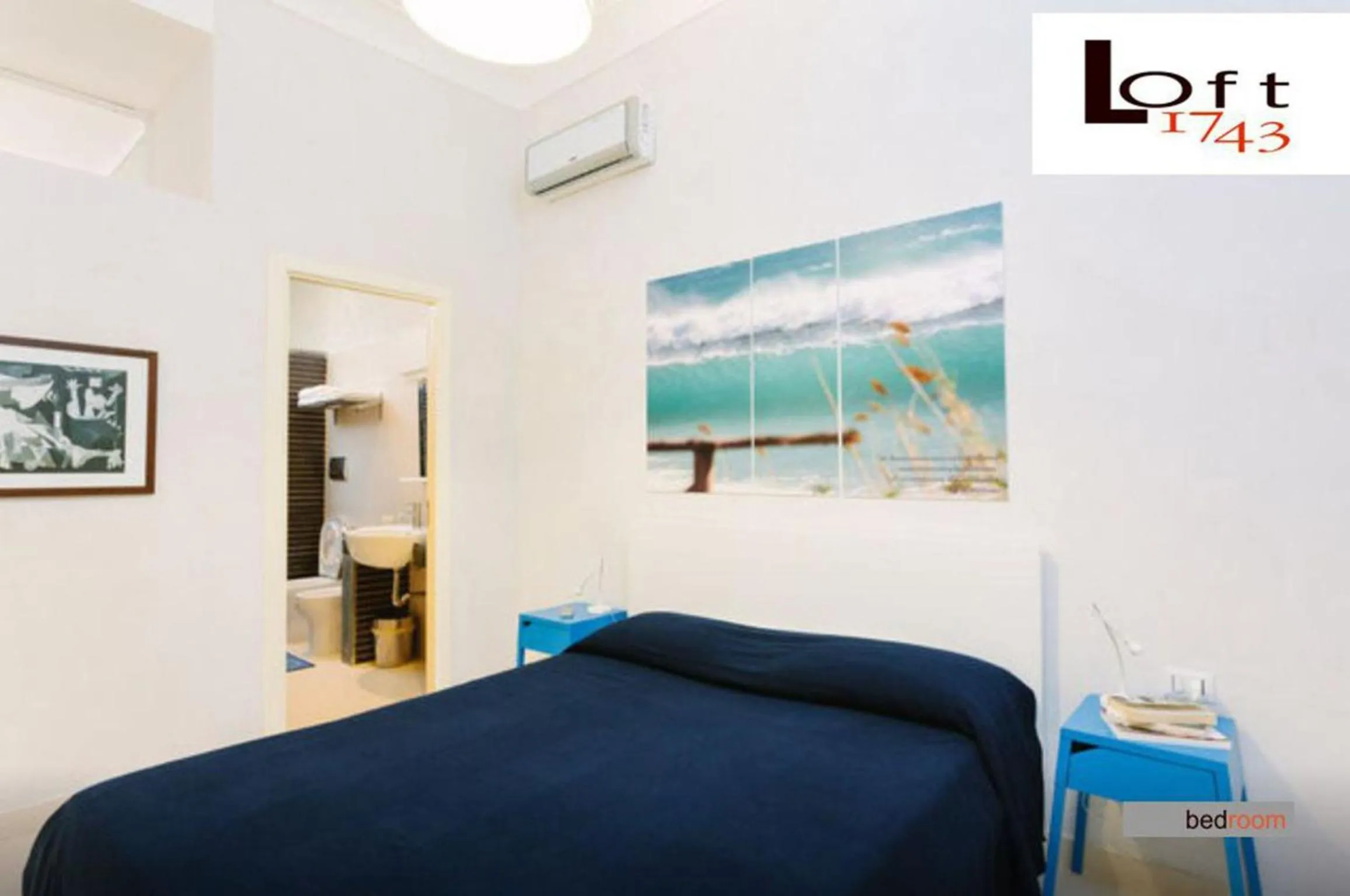 Bedroom, Bed in 1743 Loft