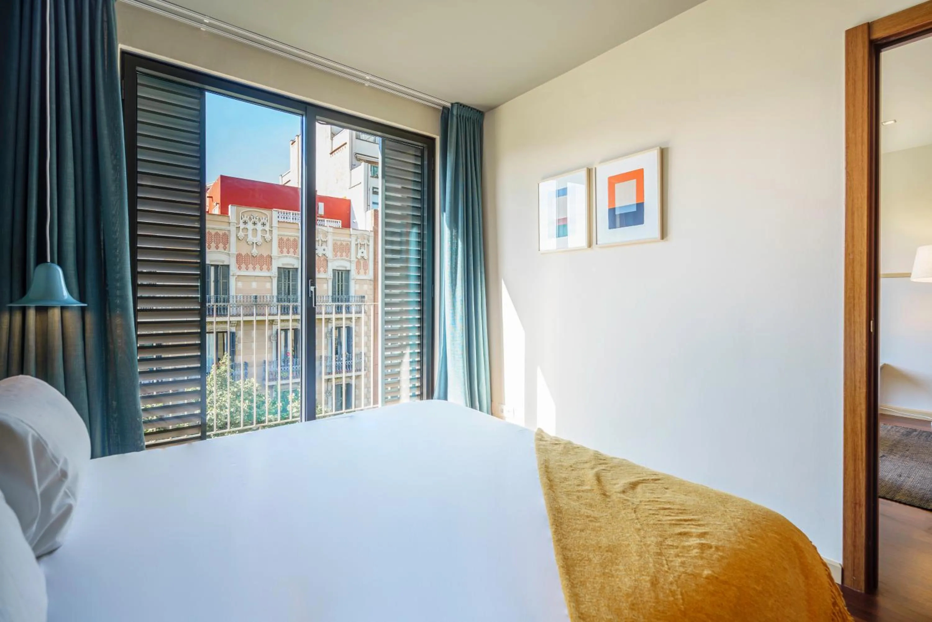 Bedroom, Bed in Aspasios Diagonal Art Apartments