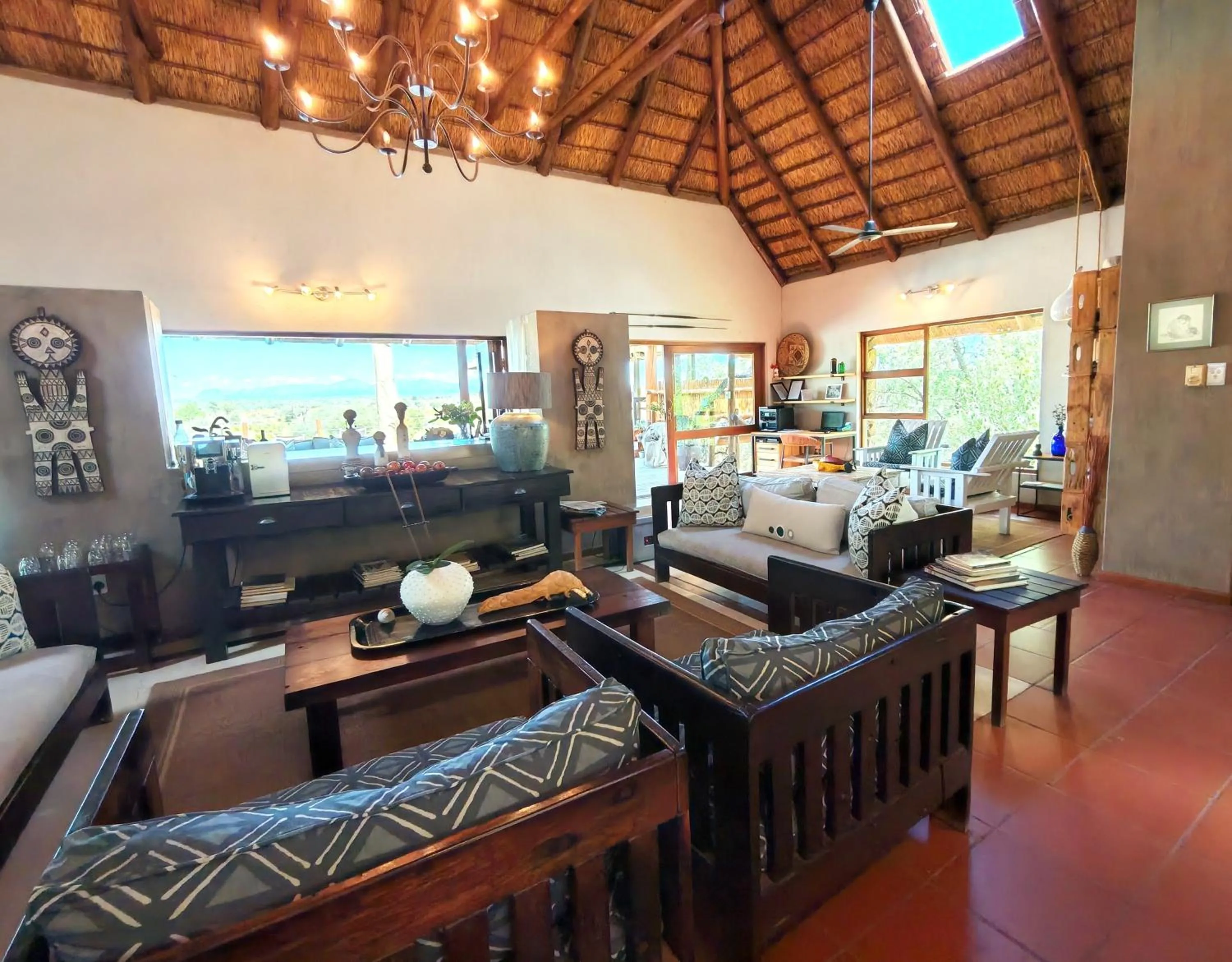 Living room in Sausage Tree Safari Camp
