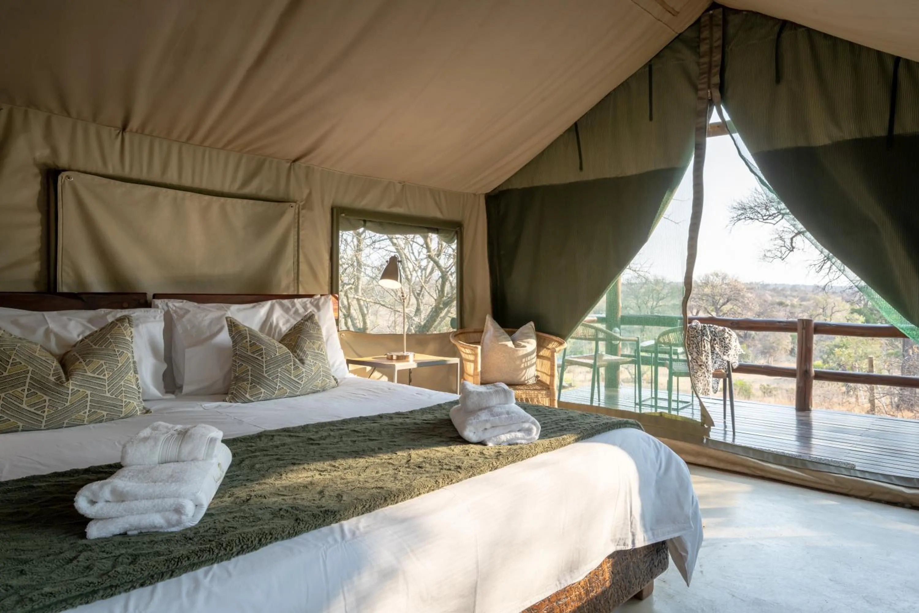 Bed in Sausage Tree Safari Camp