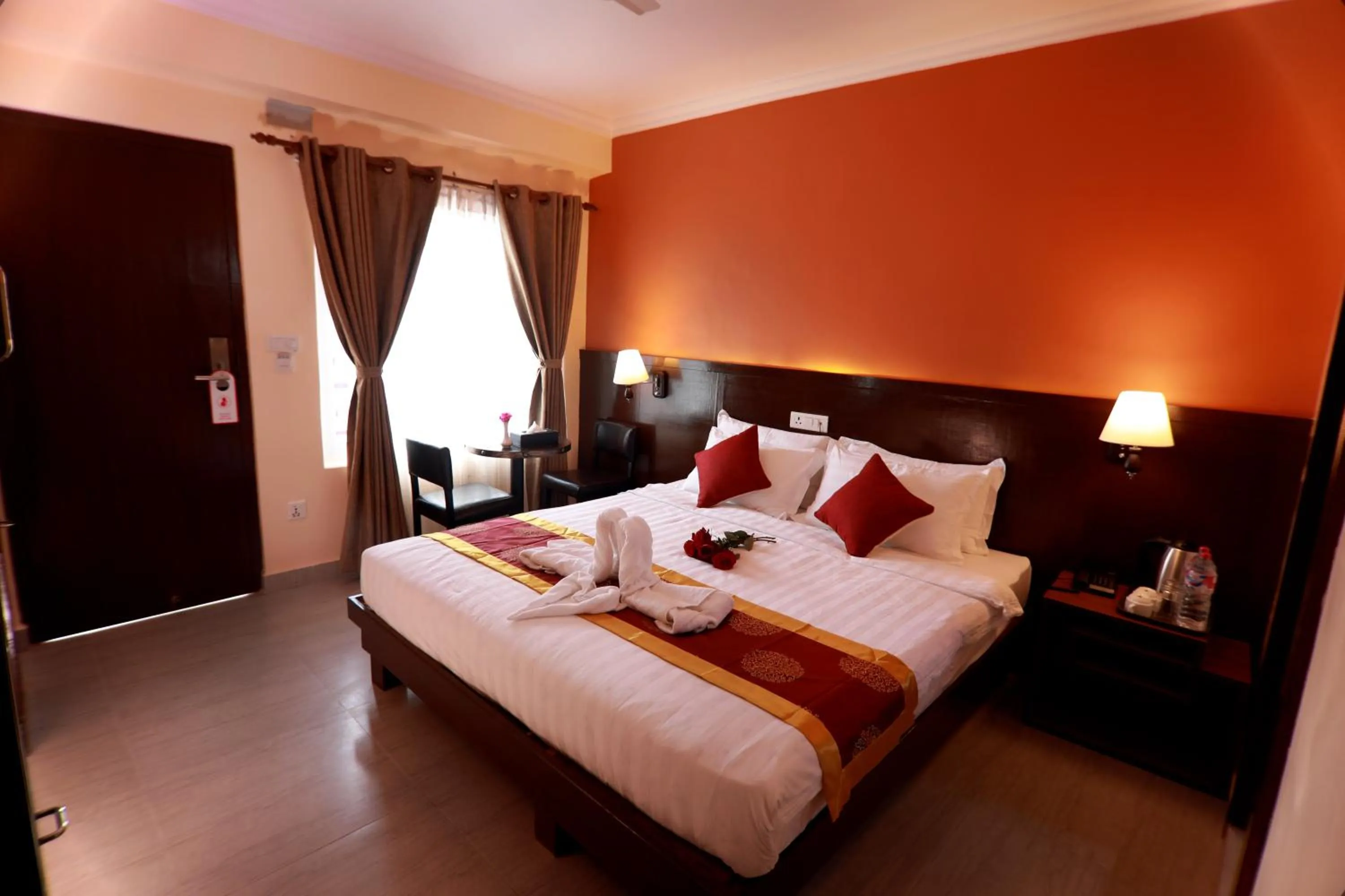 Bed in Hotel Eco Tree Pokhara