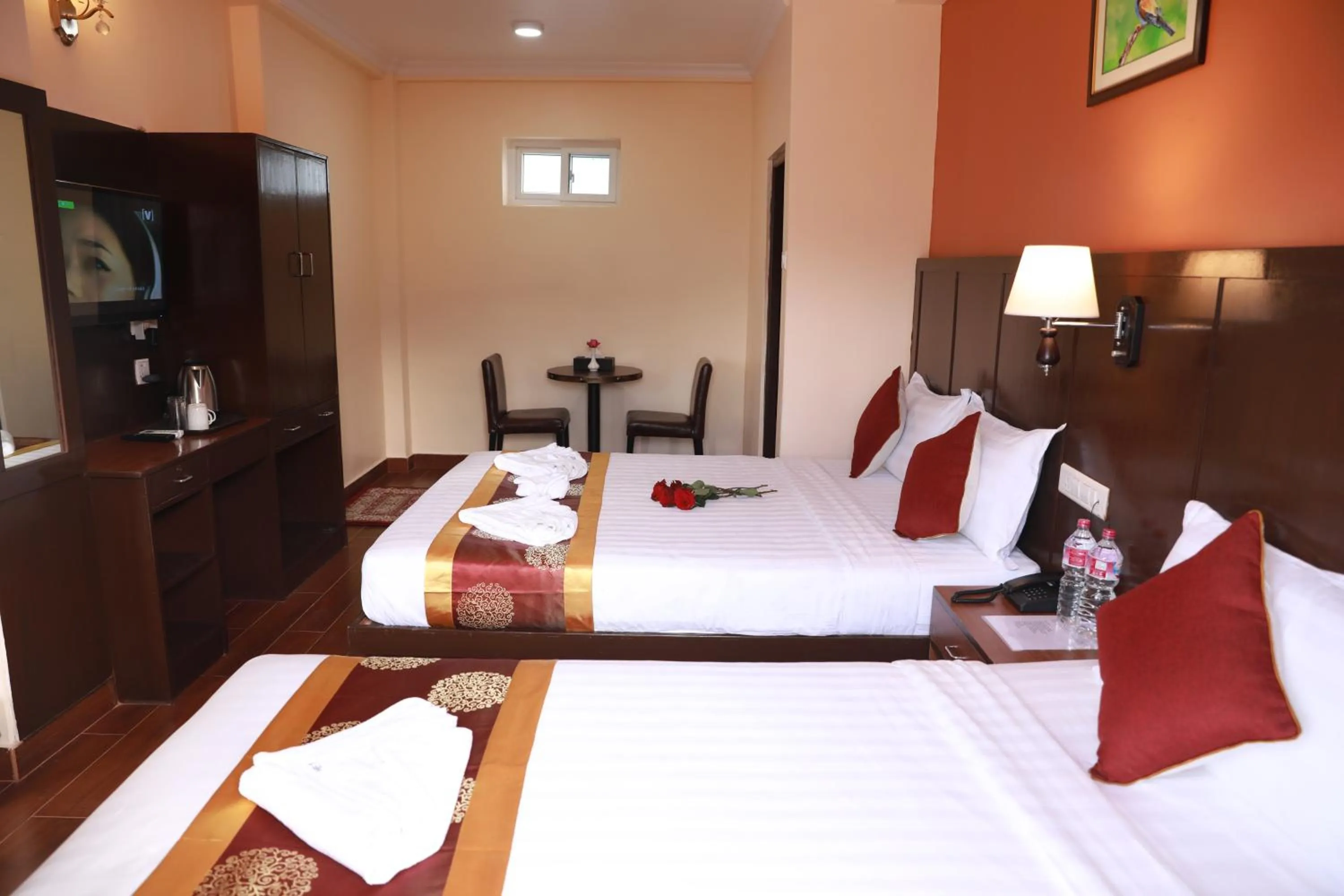 Bed in Hotel Eco Tree Pokhara