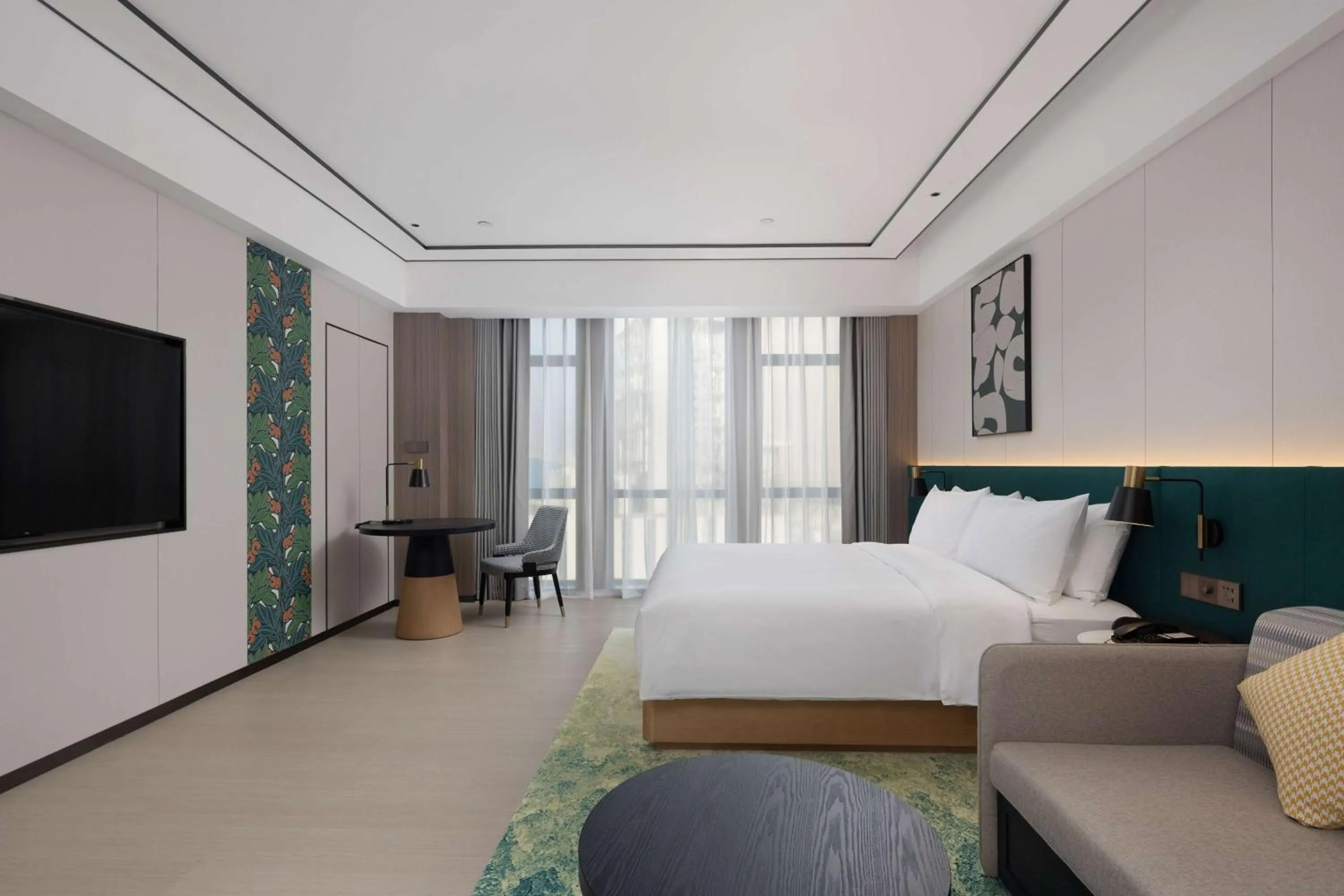 Living room, Bed in Hilton Garden Inn Jiangmen Xinhui
