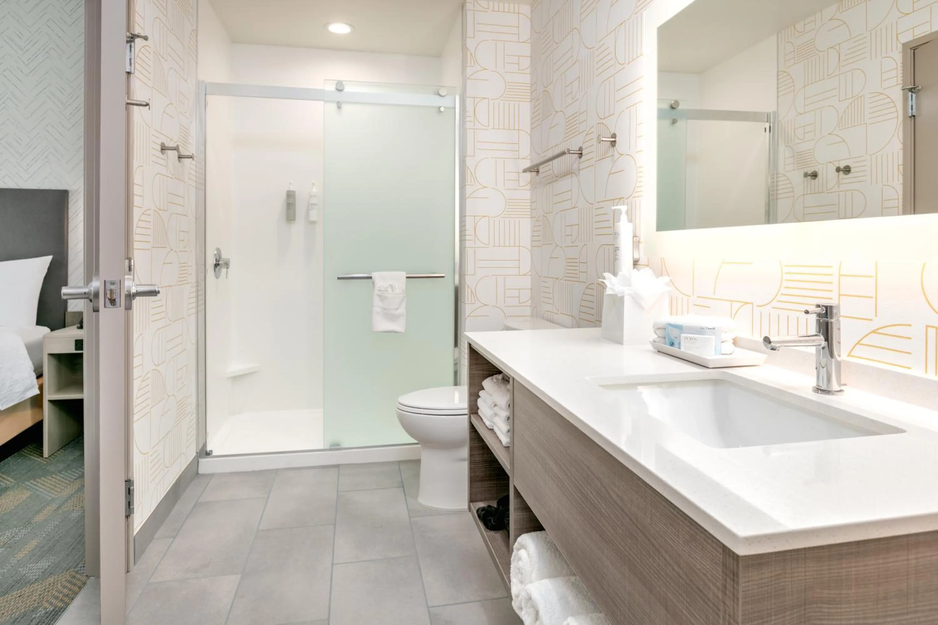Shower in Home2 Suites By Hilton Huntsville, Tx
