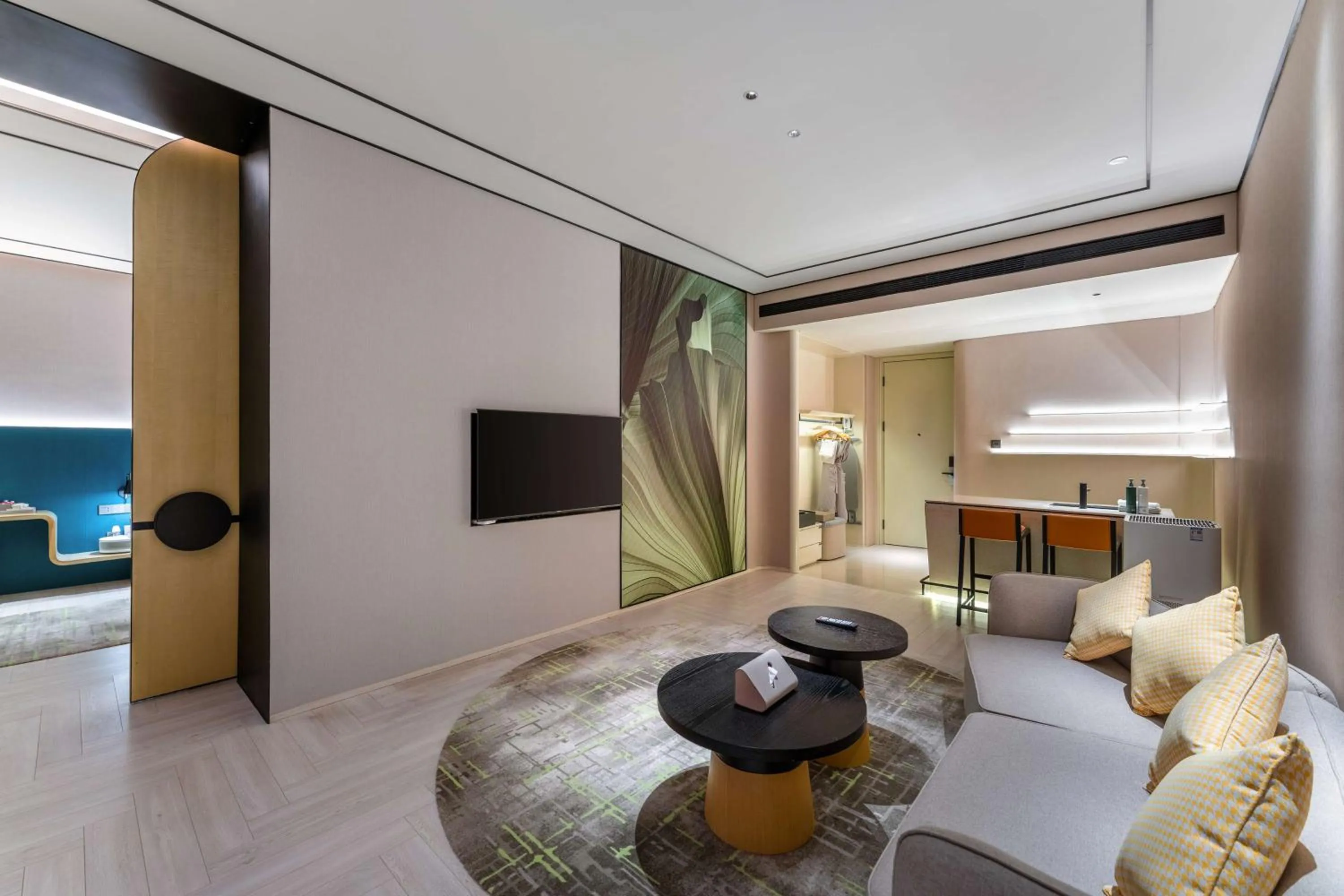 Living room, Bed in Hilton Garden Inn Nanjing Hexi Olympic Sports Center