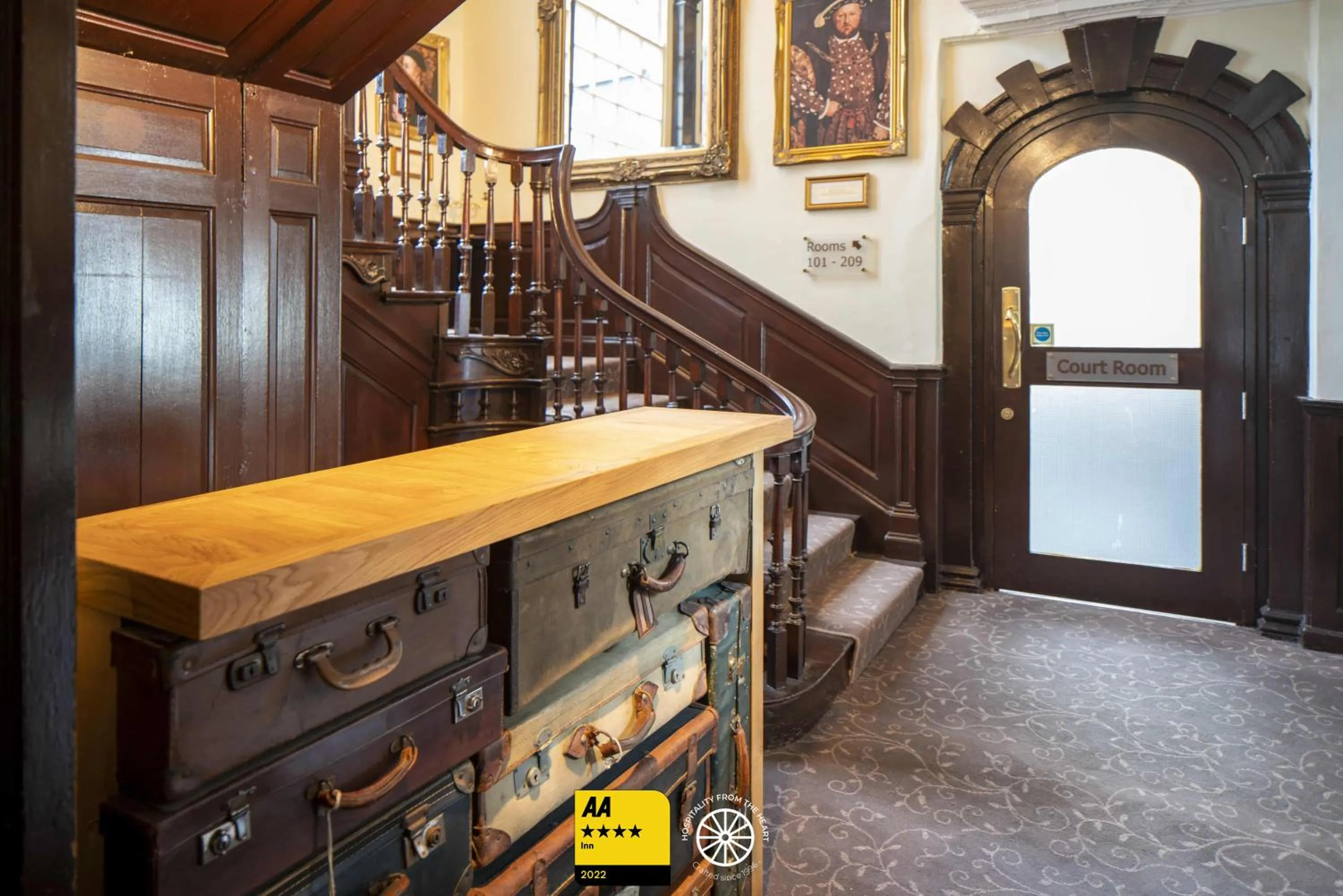 Lobby or reception in The Tudor House Hotel, Tewkesbury, Gloucestershire - The Coaching Inn Group