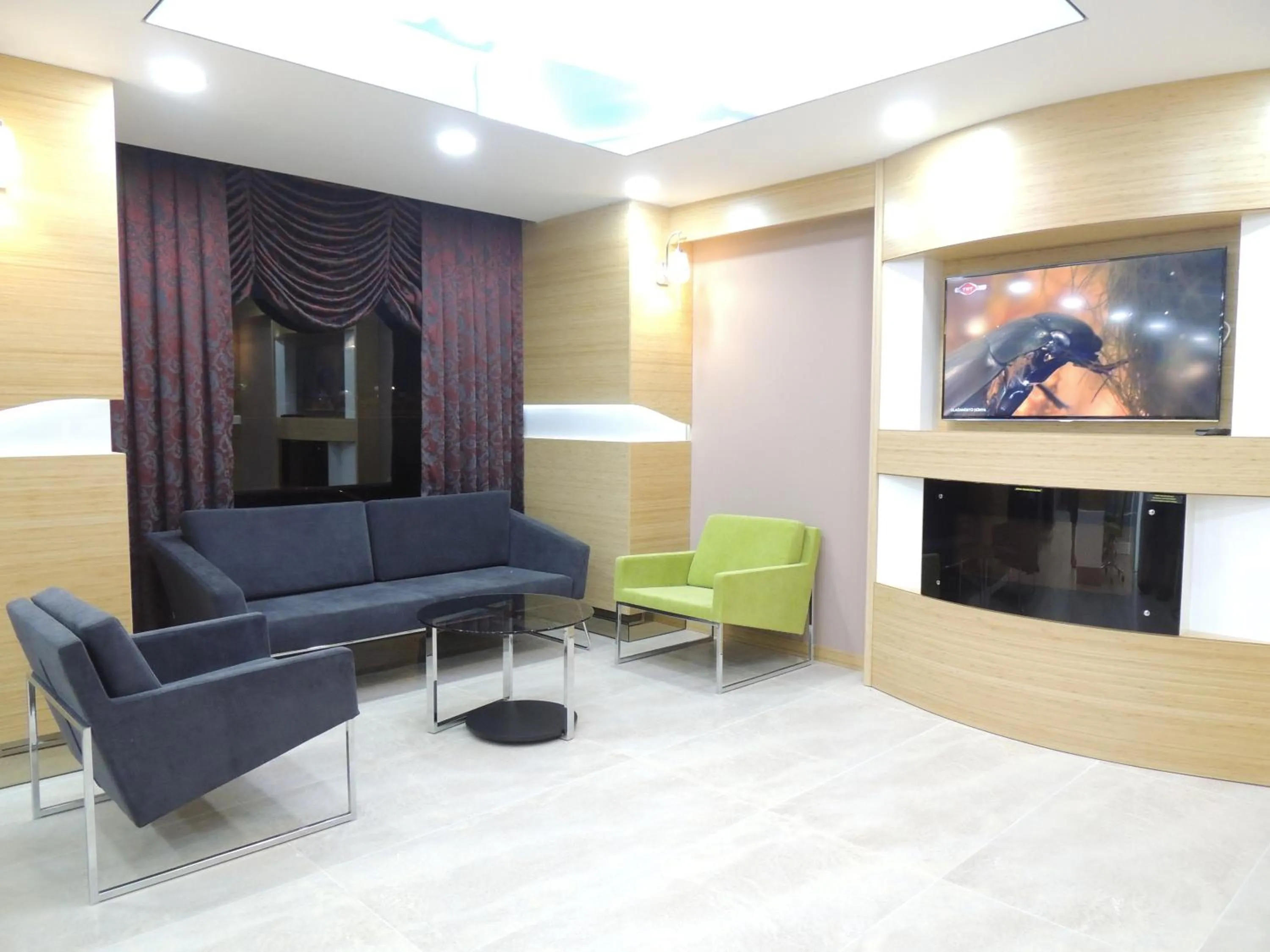 Communal lounge/ TV room in Akcayhan Hotel