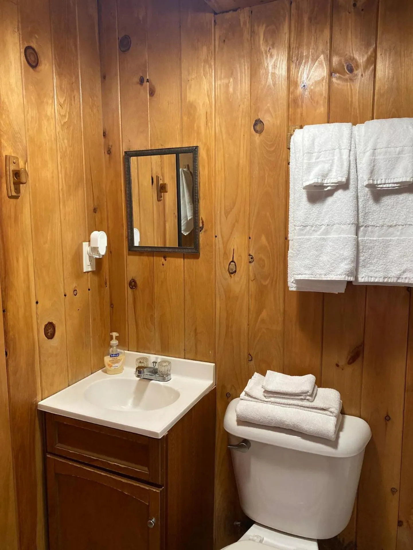 Toilet in Kozy Haven Log Cabin Rentals