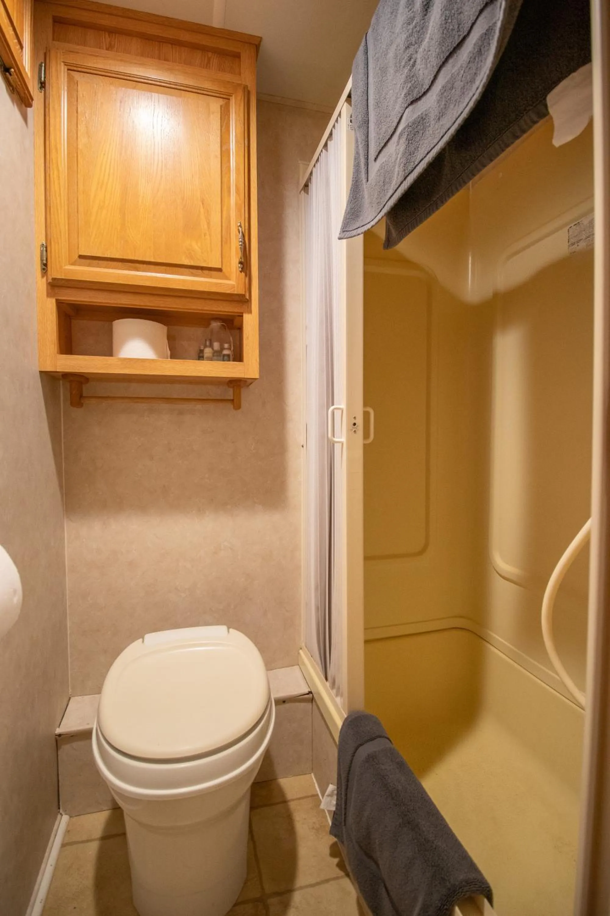 Shower in Kozy Haven Log Cabin Rentals