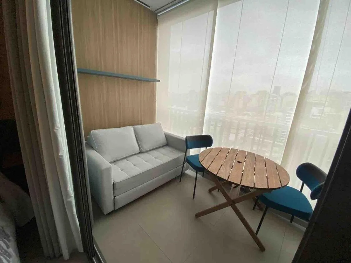 Balcony/Terrace in Apartamentos em frente ao Allianz Parque