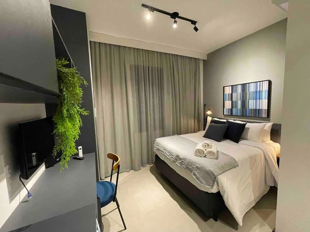 Bedroom, Bed in Apartamentos em frente ao Allianz Parque