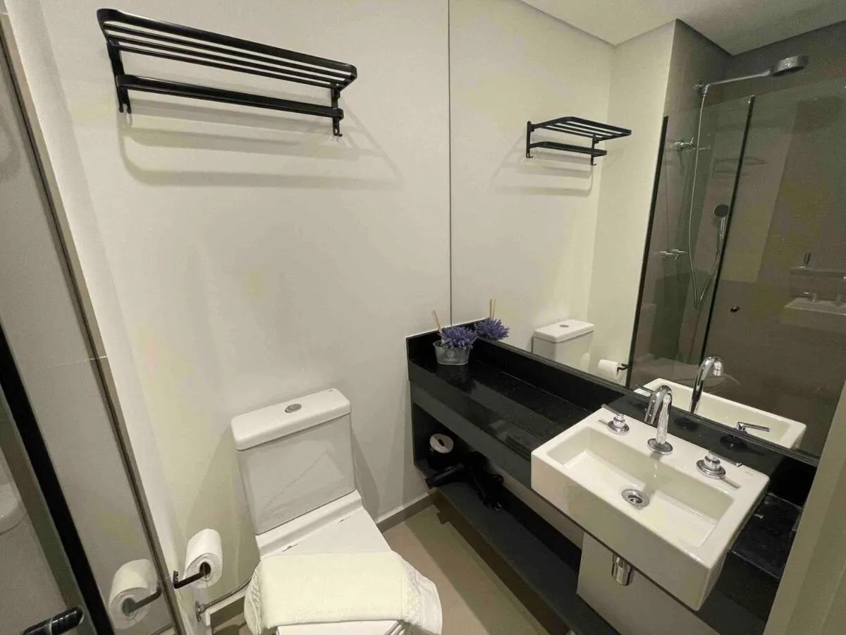 Toilet in Apartamentos em frente ao Allianz Parque