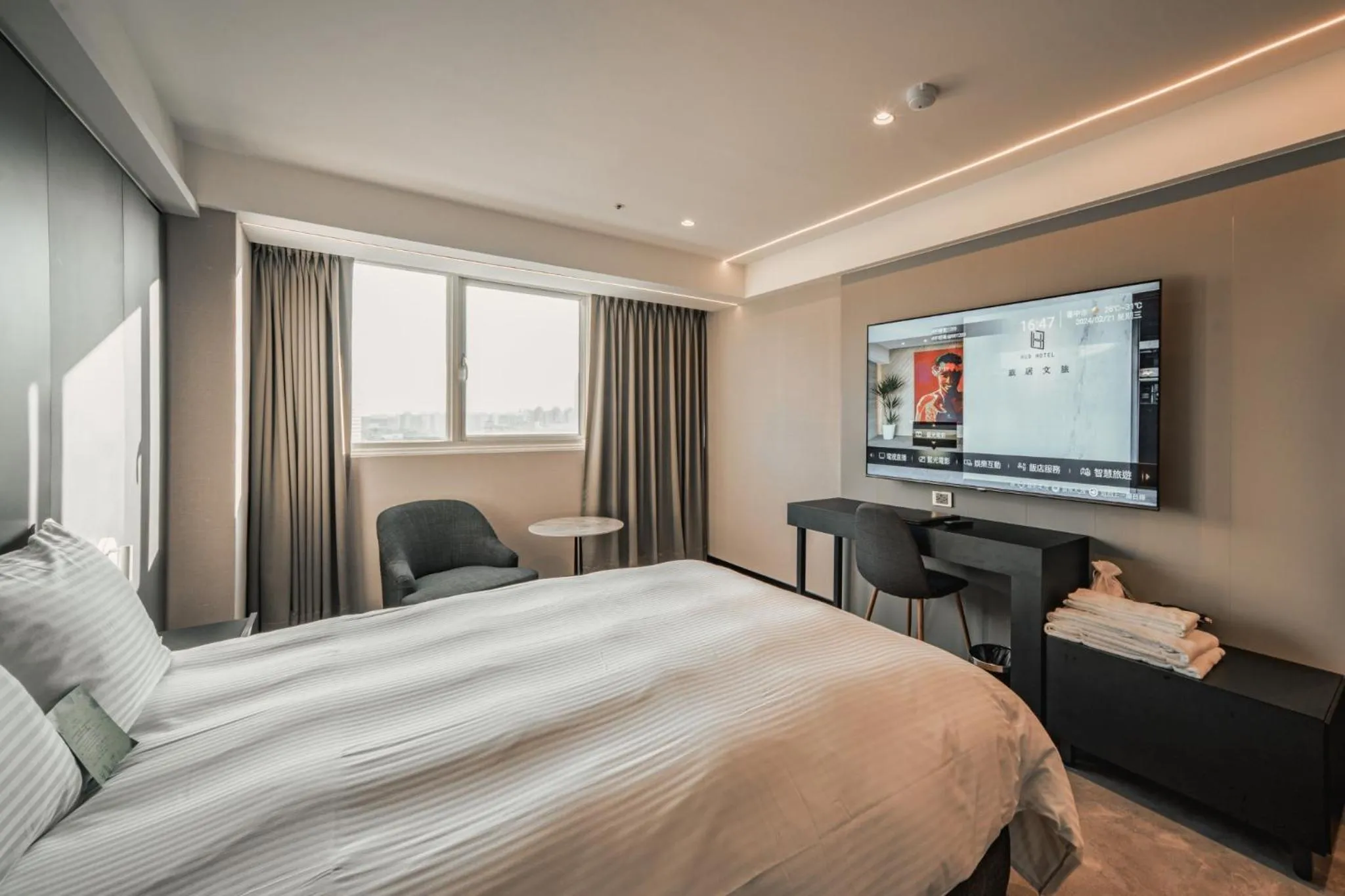 Bed in Hub Hotel Kaohsiung Yisin Branch