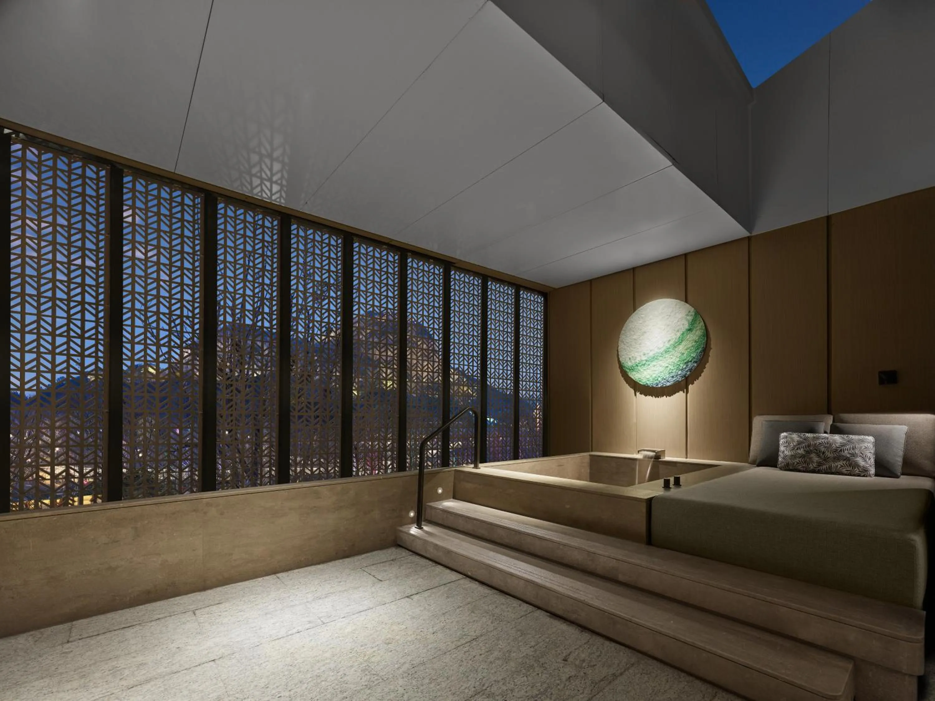 Hot Spring Bath, Bed in Banyan Tree Suzhou Shishan