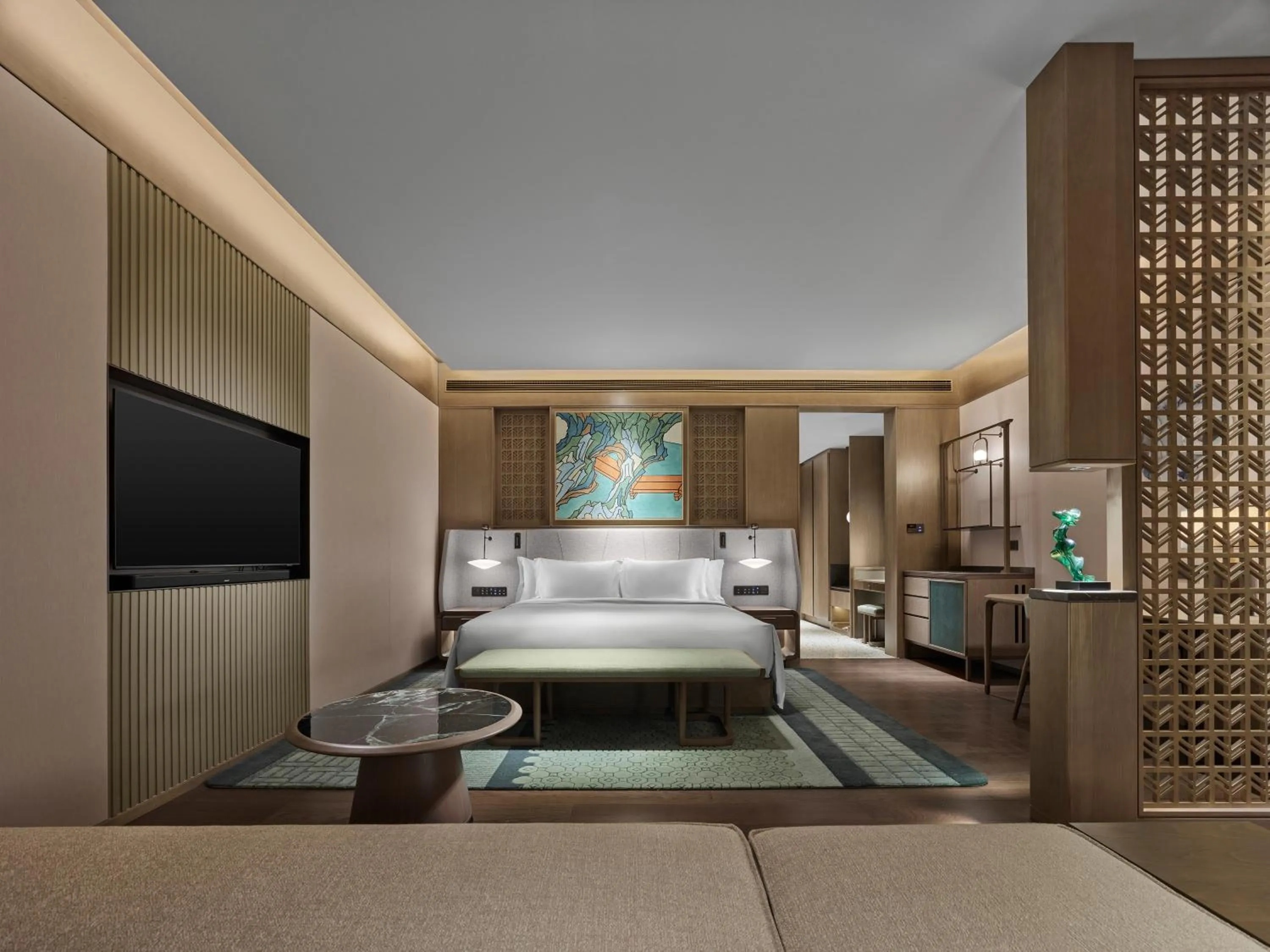 Bed in Banyan Tree Suzhou Shishan