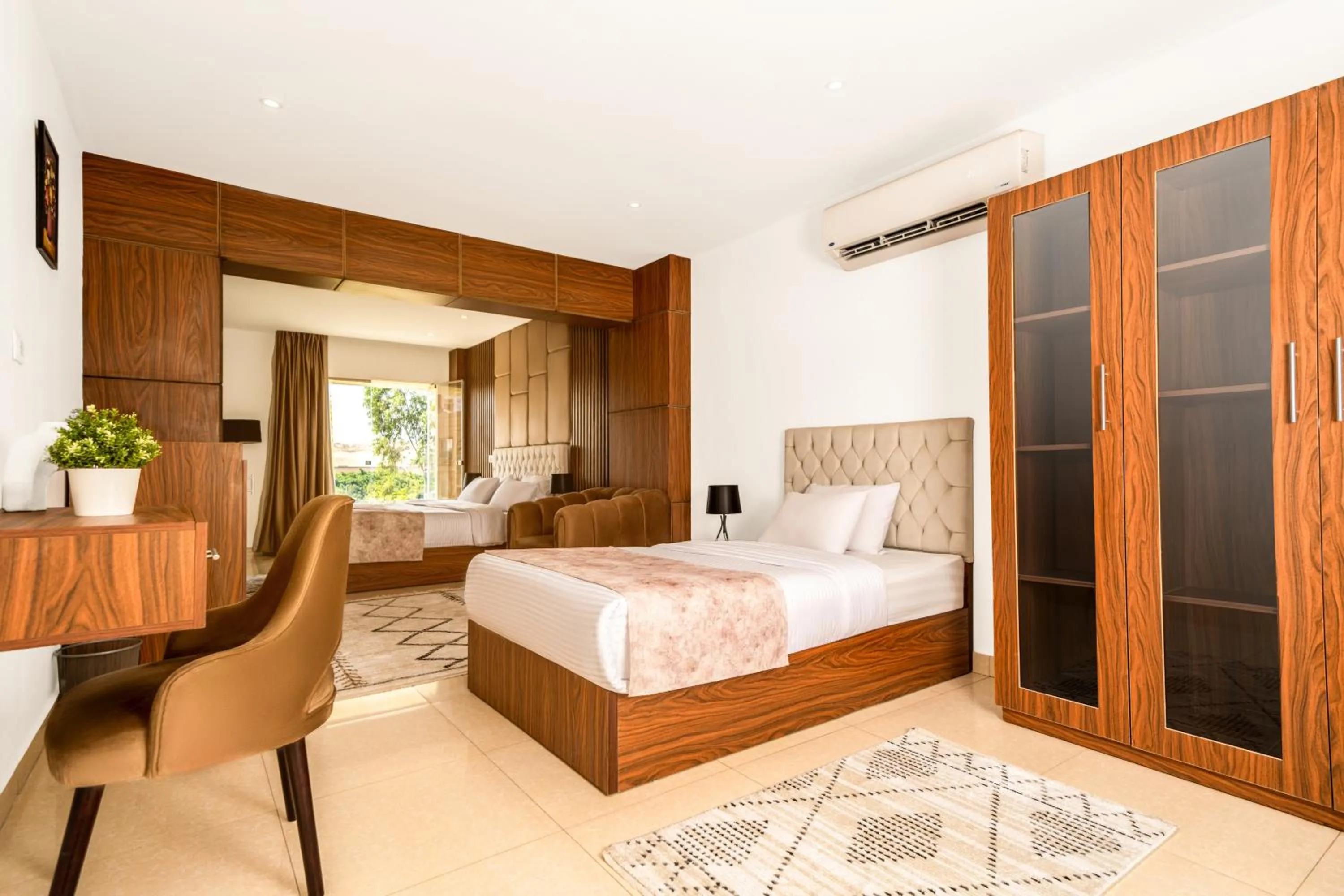 Bed in King Pyramids View Hotel