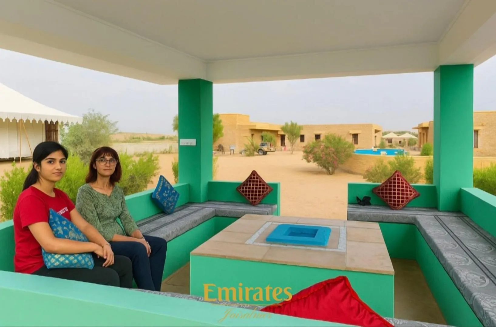 Seating area in Emirates Luxury Desert Camps