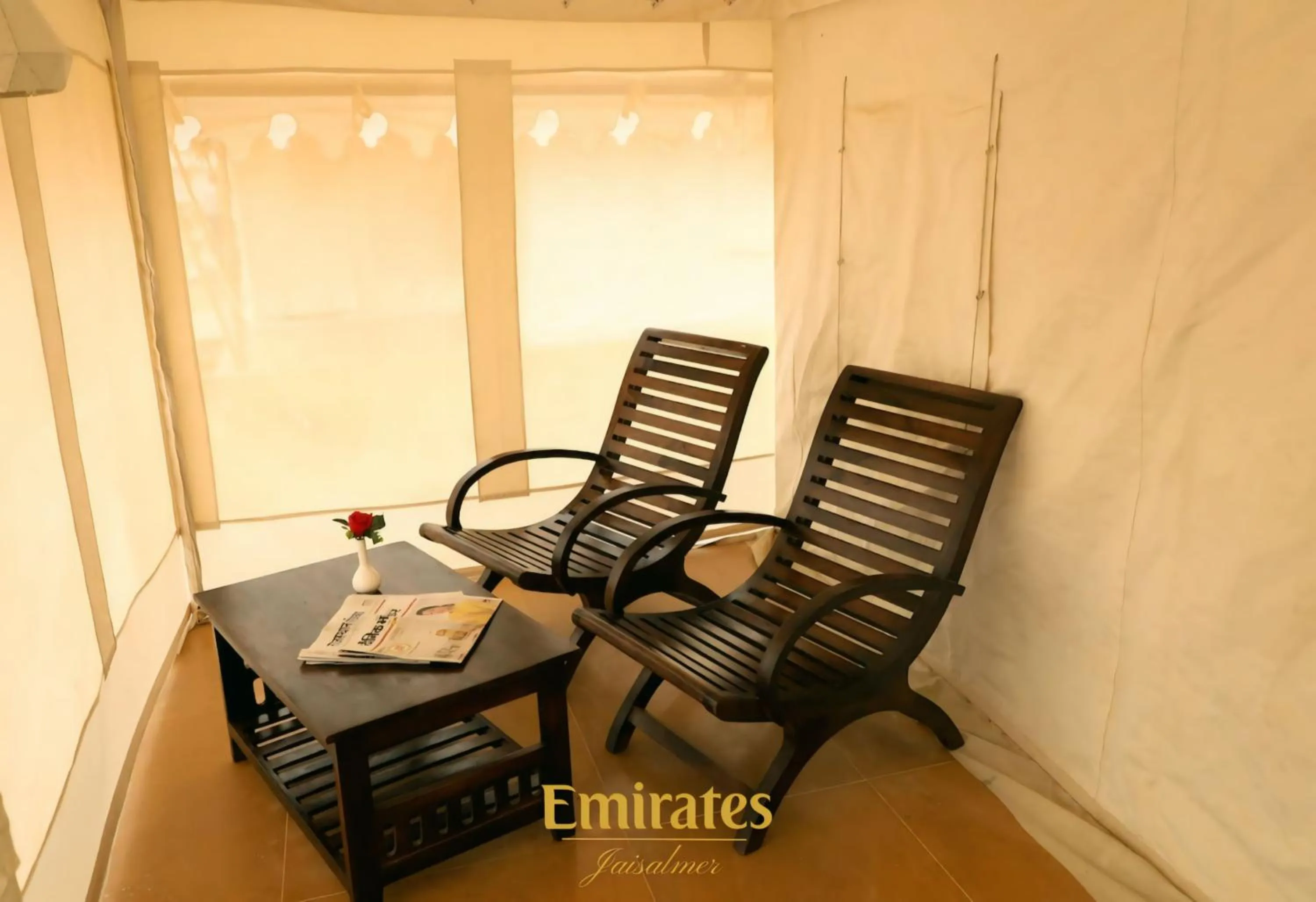 Seating area in Emirates Luxury Desert Camps
