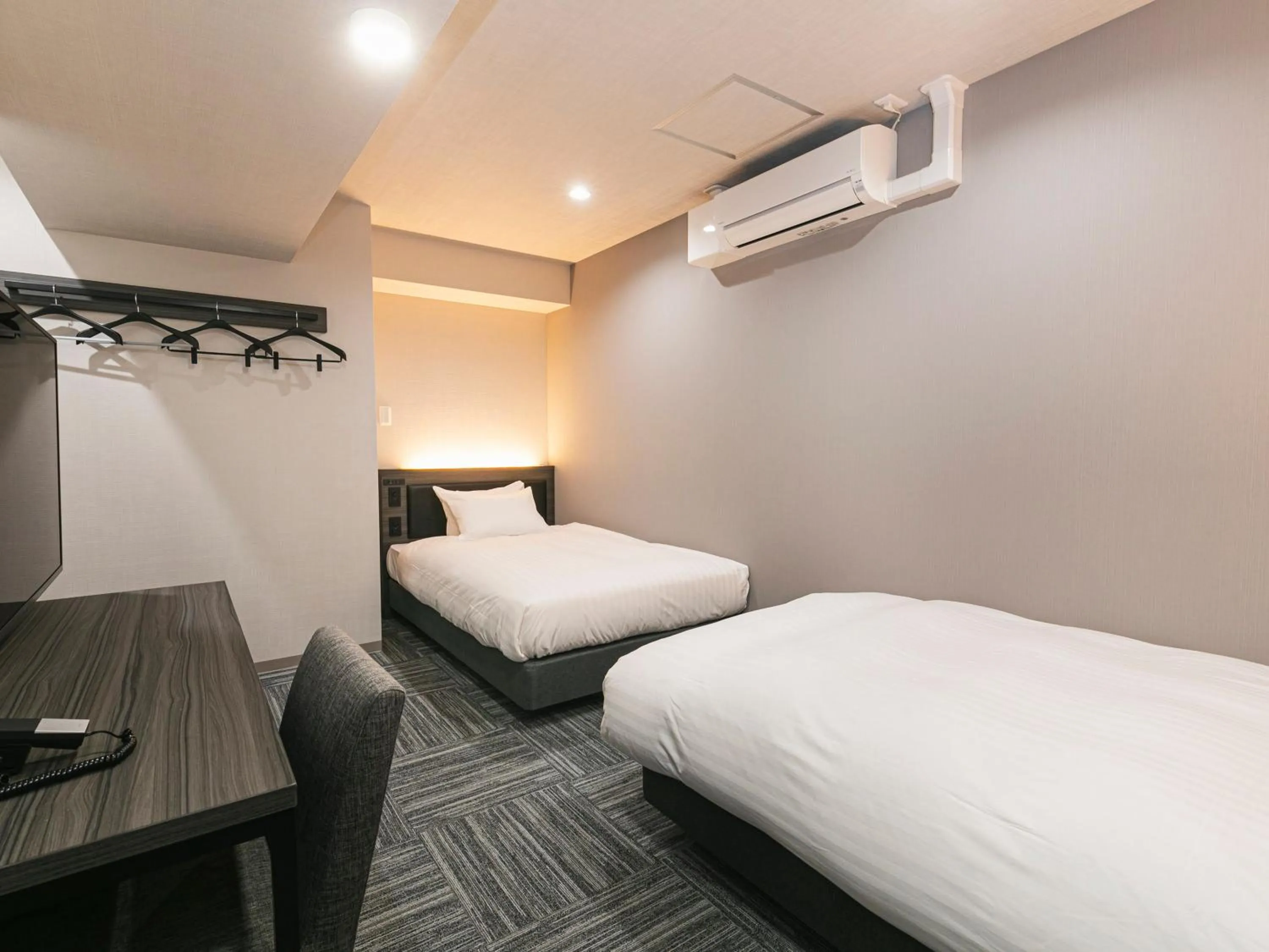 Photo of the whole room, Bed in HOTEL NOIR Kagoshima Chuo Station